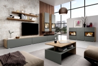 Komplet nábytku do obývacej izby z lawa Baros - Dub artisan / šedý mat