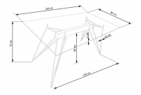Komplet stôl Trax - dymová / Čierny + 4 Stôličky čalouněné K332 - tmavo zelená   stôl Trax  rozmery