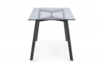 Komplet stôl Trax - dymová / Čierny + 4 Stôličky čalouněné K332 - tmavo zelená   stôl Trax 