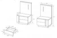 Komplet nočních stolků Arcano s osvětlením - dub artisan / šedý grafit Komplet szafek nocnych Arcano s osvětlením - dub artisan/grafit