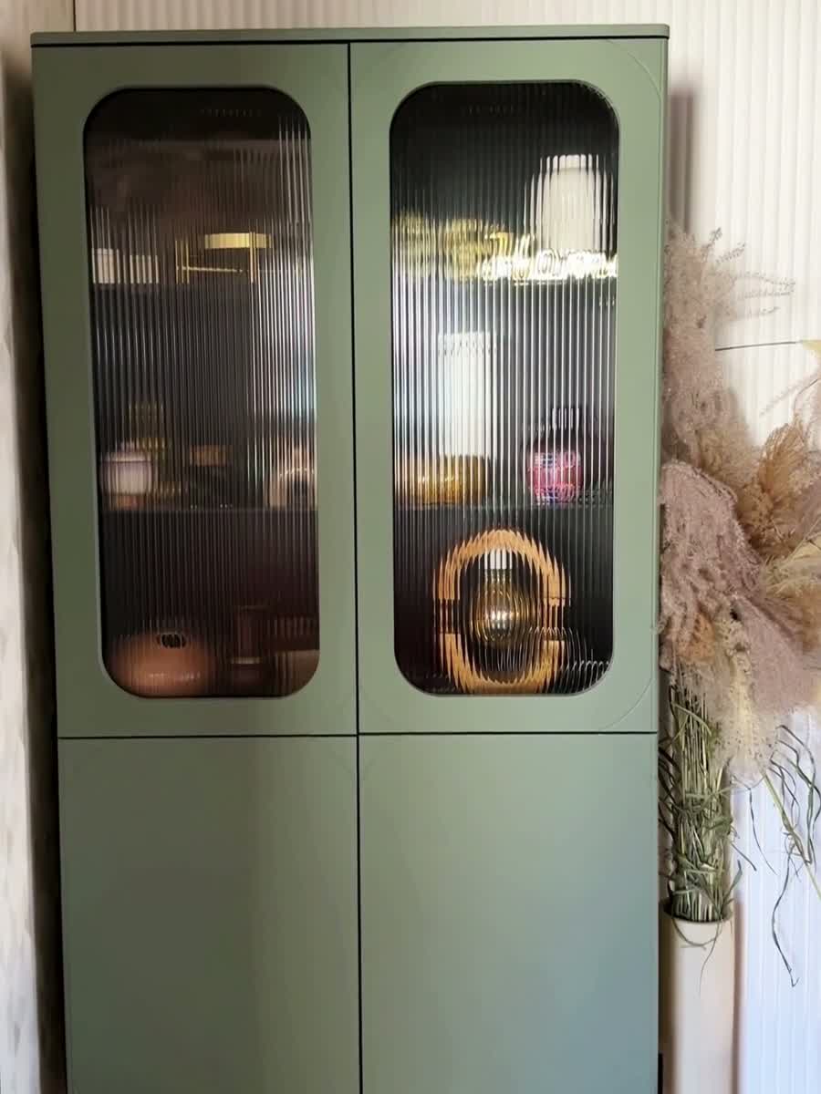 Vitrína Sonatia 100 cm - kašmírová Vitrína Sonatia do obývacej izby 100 cm - kašmír