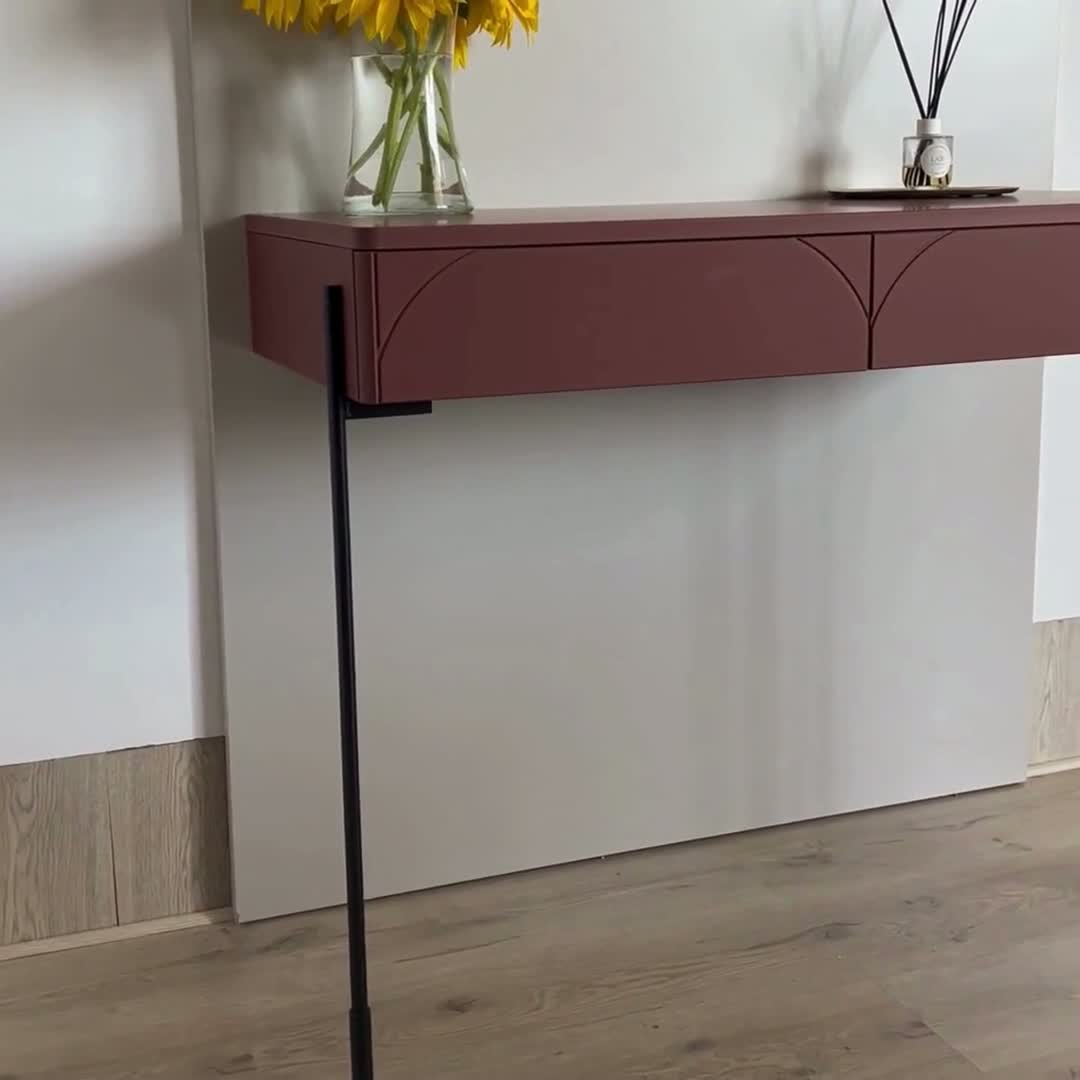 Toaletný stolík Sonatia 100 cm s dvoma zásuvkami - kašmír moderná Konzolový stolík/Toaletný Stolík s dvoma zásuvkami Sonatia 100 cm - kašmír