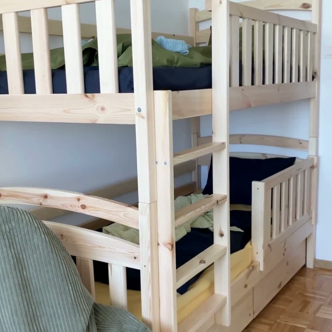 Detská poschodová posteľ Amely s zásuvkami 80x200 cm - biela Posteľ poschodová Amely 80x200 so zásuvkami - Biely 