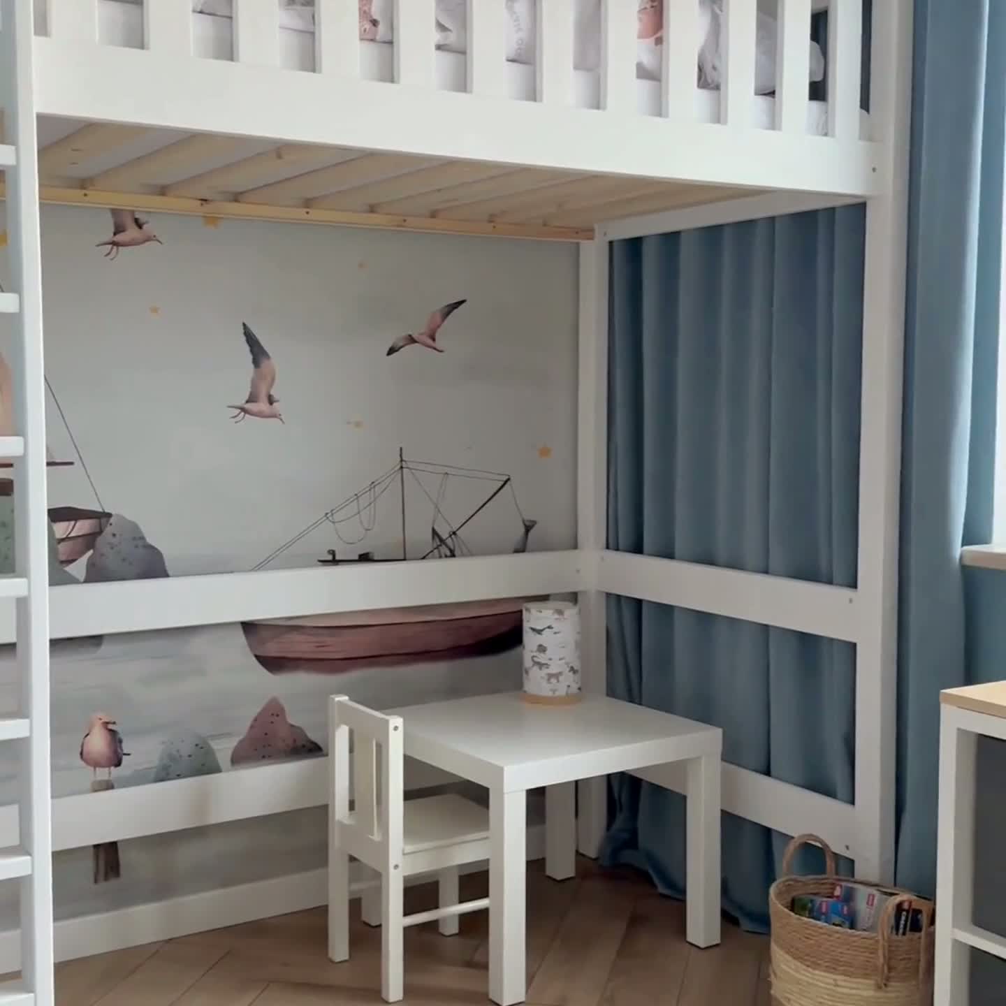 Vyvýšená detská posteľ Swen - 80x190 cm - grafitová Posteľ drevená Swen 80x190 vyvýšená - grafit