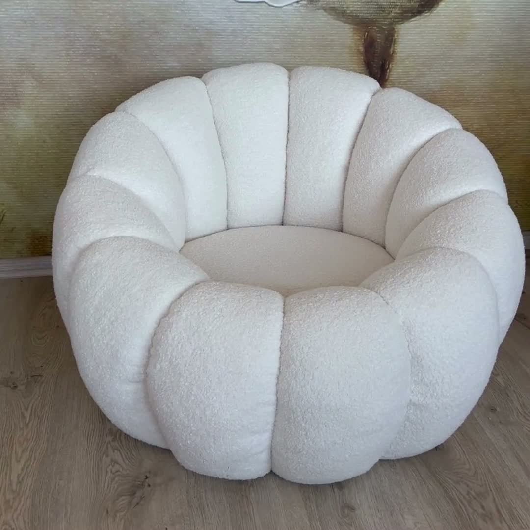 Kreslo odpočinkové Pares - krémový boucle Lambi 1  Kreslo odpočinkové Pares - Krémový boucle Lambi 1 