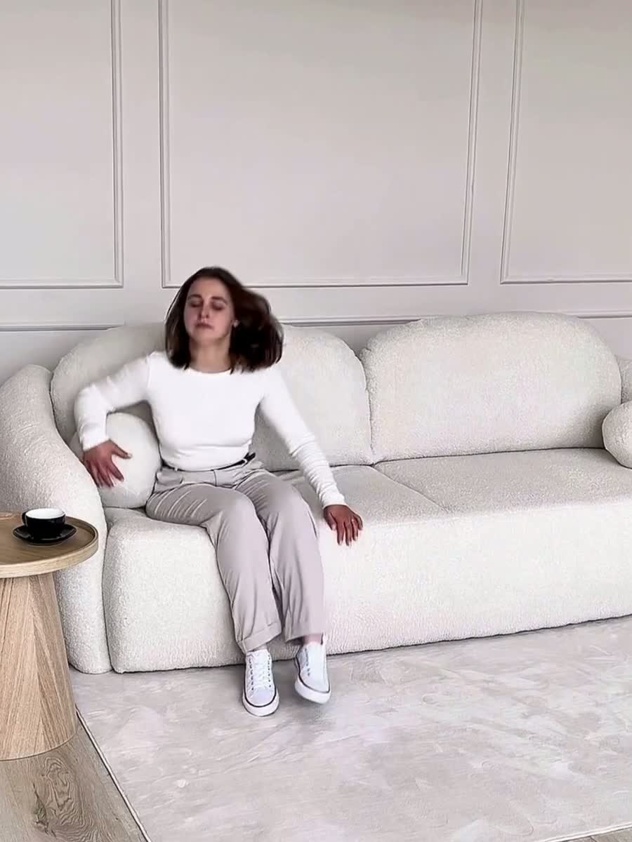 Rozkladacia pohovka Latina - tmavobéžové buklé Lambi 9 Pohovka Latina s funkciou spania - Lambi 9