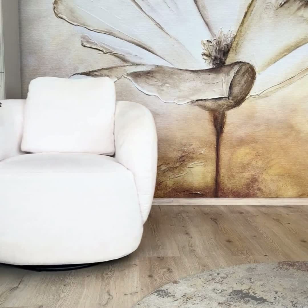 Otočné kreslo Finezal - krémová žinylka Tender Way 01 Kreslo Finezal otočna - Krémový šenil Tender Way 01