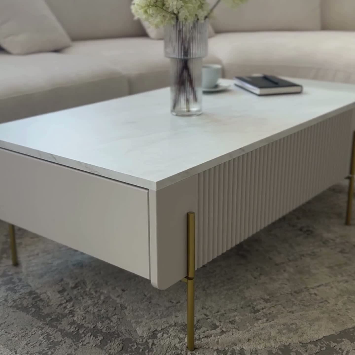 Konferenční stolek se zásuvkami Malmi 100 cm - černý mat / černé nožky stolek kawowy Malmi 100 cm se zásuvkami - černá mat / černá nozki