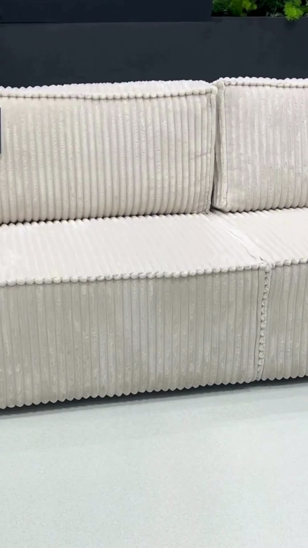 Rozkládací pohovka Solvero - tmavě béžový plyš Tilia 17 Pohovka Solvero rozkládací - tmavý béžová plusz Tilia 17