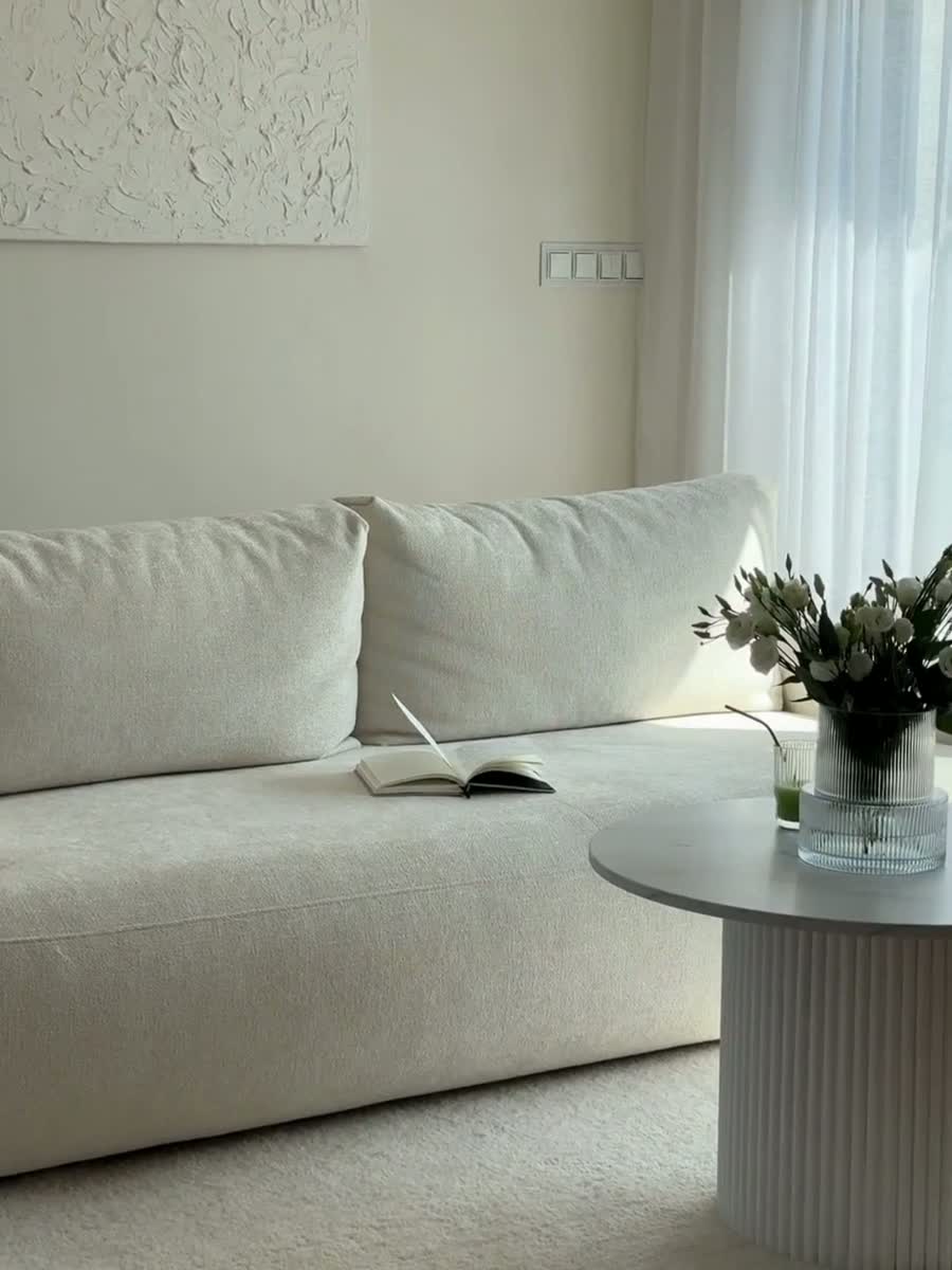 Pohovka Lotulis s rozkladom na spanie - sivá hydrofóbna pletenina Blur 18 Pohovka s funkciou spánku Lotulis - šedá dzianina hydrofobowa Blur 18