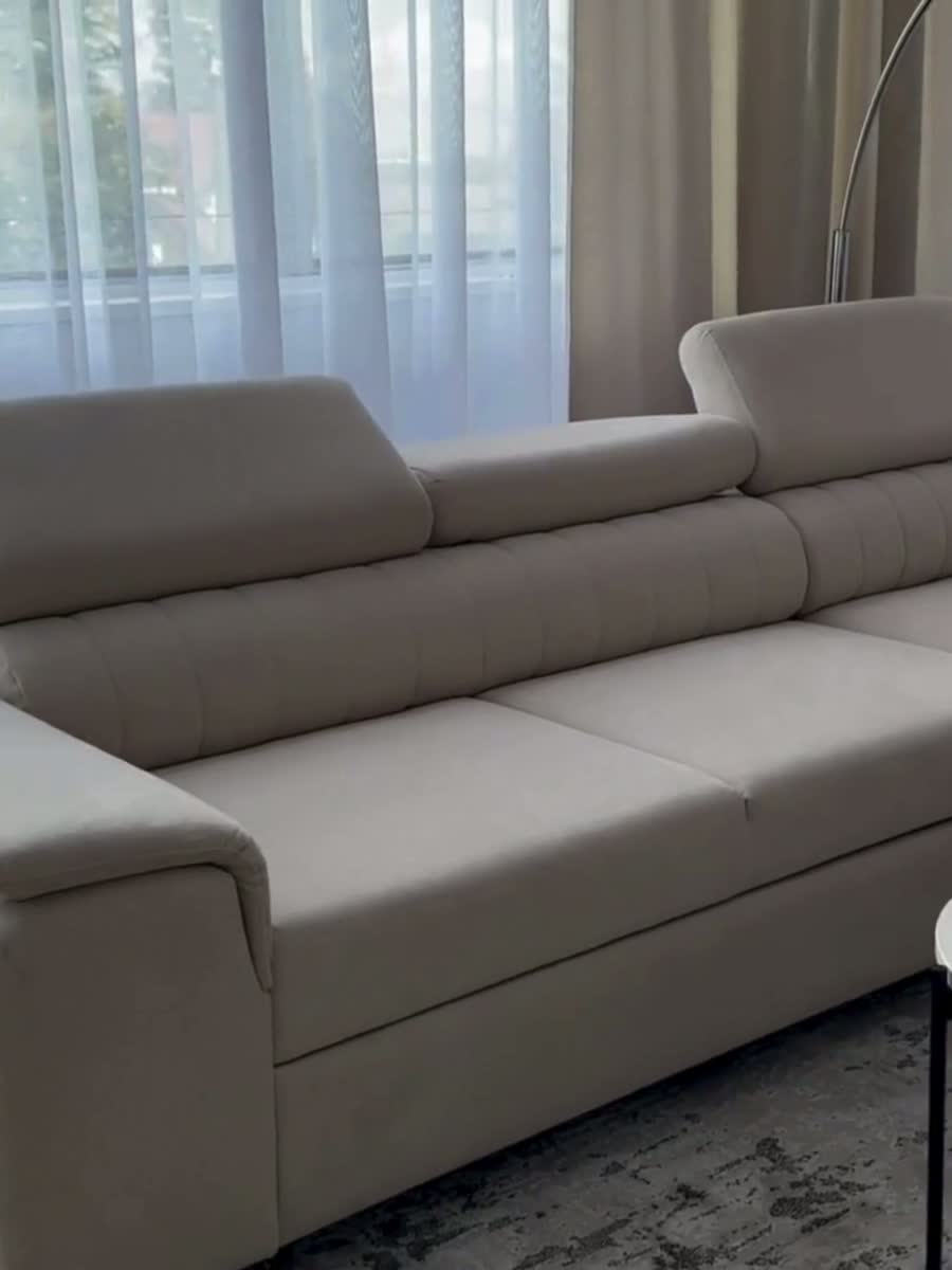 Rohová sedacia súprava Monrose Mini s funkciou spania pravá - béžový plyš Pretty 03 Rohová sedacia súprava Monrose L II s funkciou spánku pravá strana - béžový plusz Pretty 03