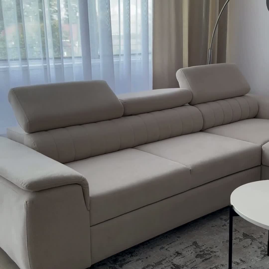 Rozkládací rohová sedací souprava Monrose Mini pravá - grafitová Pretty 21 Rohová sedací souprava Monrose L II rozkládací pravá - grafitová plusz Pretty 21