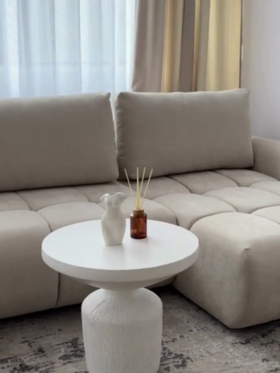 Rozkládací rohová sedací souprava Lutario Mini levá - šedá Venice 2023 Rohová sedací souprava Lutario Mini rozkládací levá - šedá plecionka hydrofobowa Venice 2023 