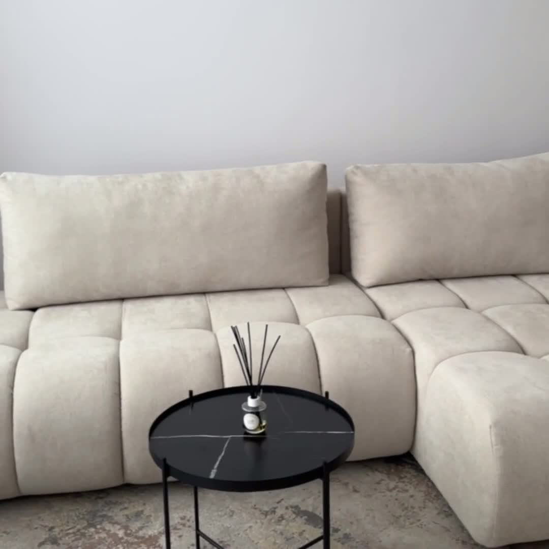 Rozkladacia rohová sedačka Lutario L II ľavá - sivá hydrofóbna pletenina Venice 2023 Rohová sedacia súprava Lutario L II s funkciou spánku Ľavá strana - šedá plecionka hydrofobowa Venice 2023