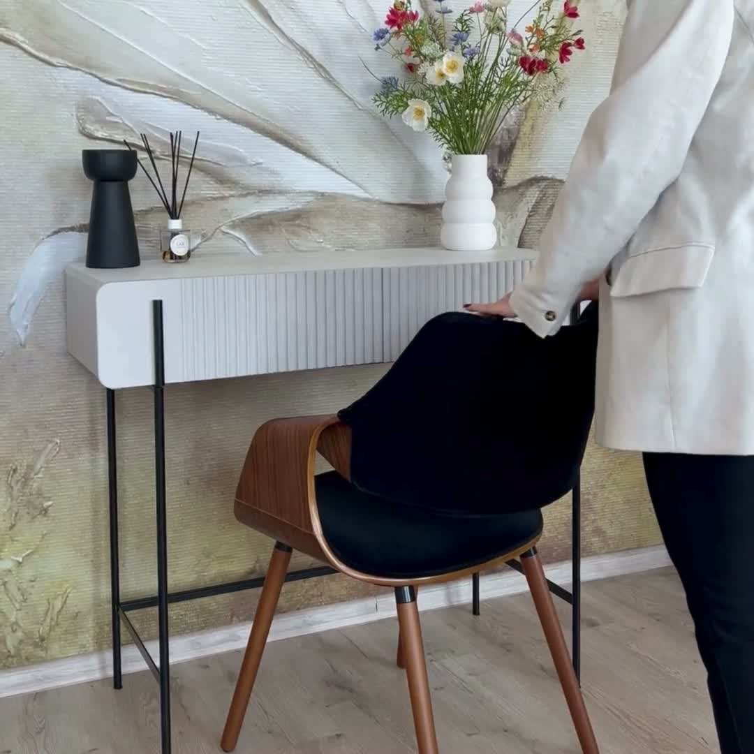 Čalouněná židle Merin - ořech / černá židle čalouněné Merin - ořechový / černá