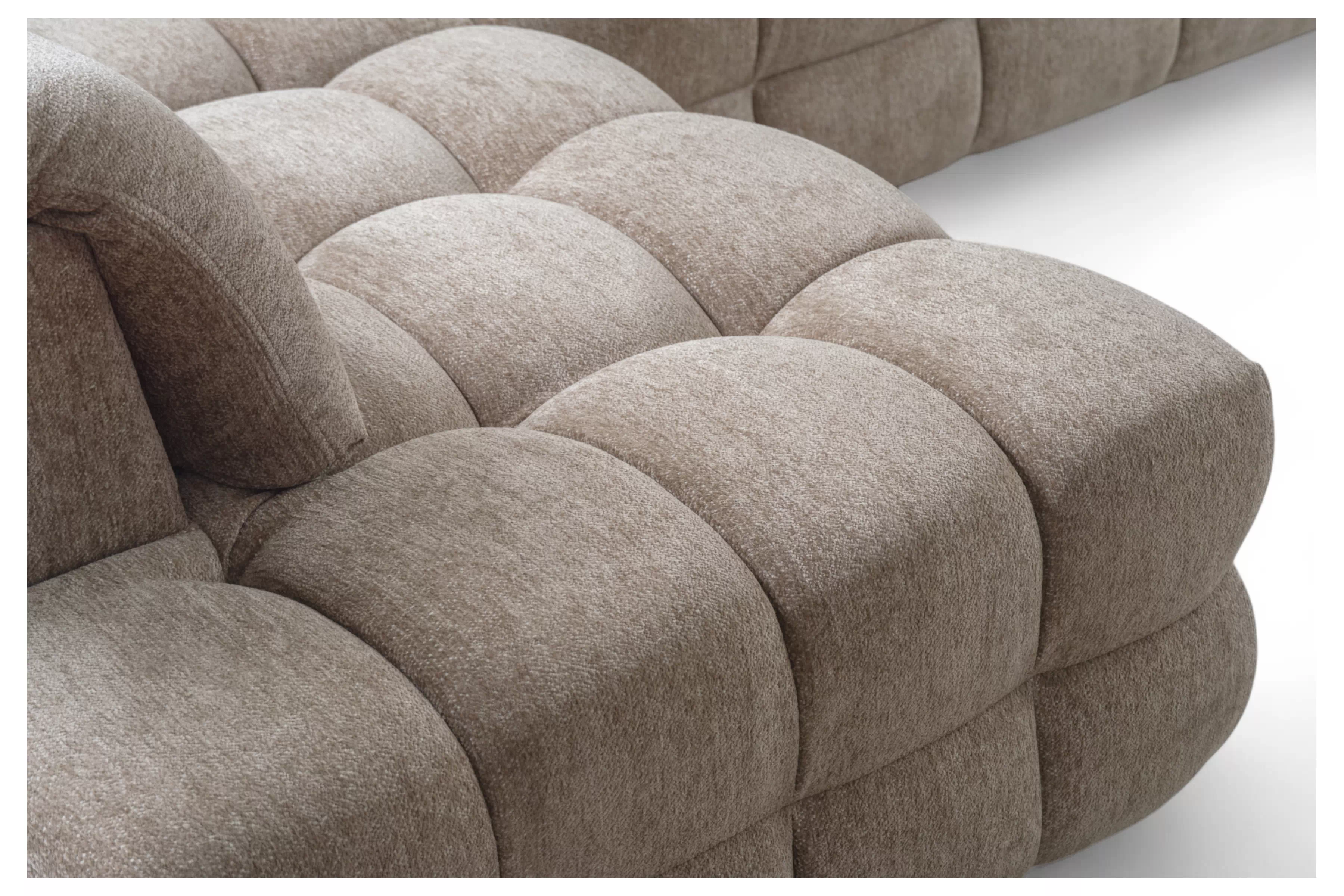 Rohová sedacia súprava Magnelio Prestige ľavá s elektrickým výsuvom sedáka - béžová látka Boucle Raven 34  Rohová sedacia súprava Magnelio Prestige L s elektricky výsuvným sedákem Ľavá strana - Béžová boucle Raven 34 