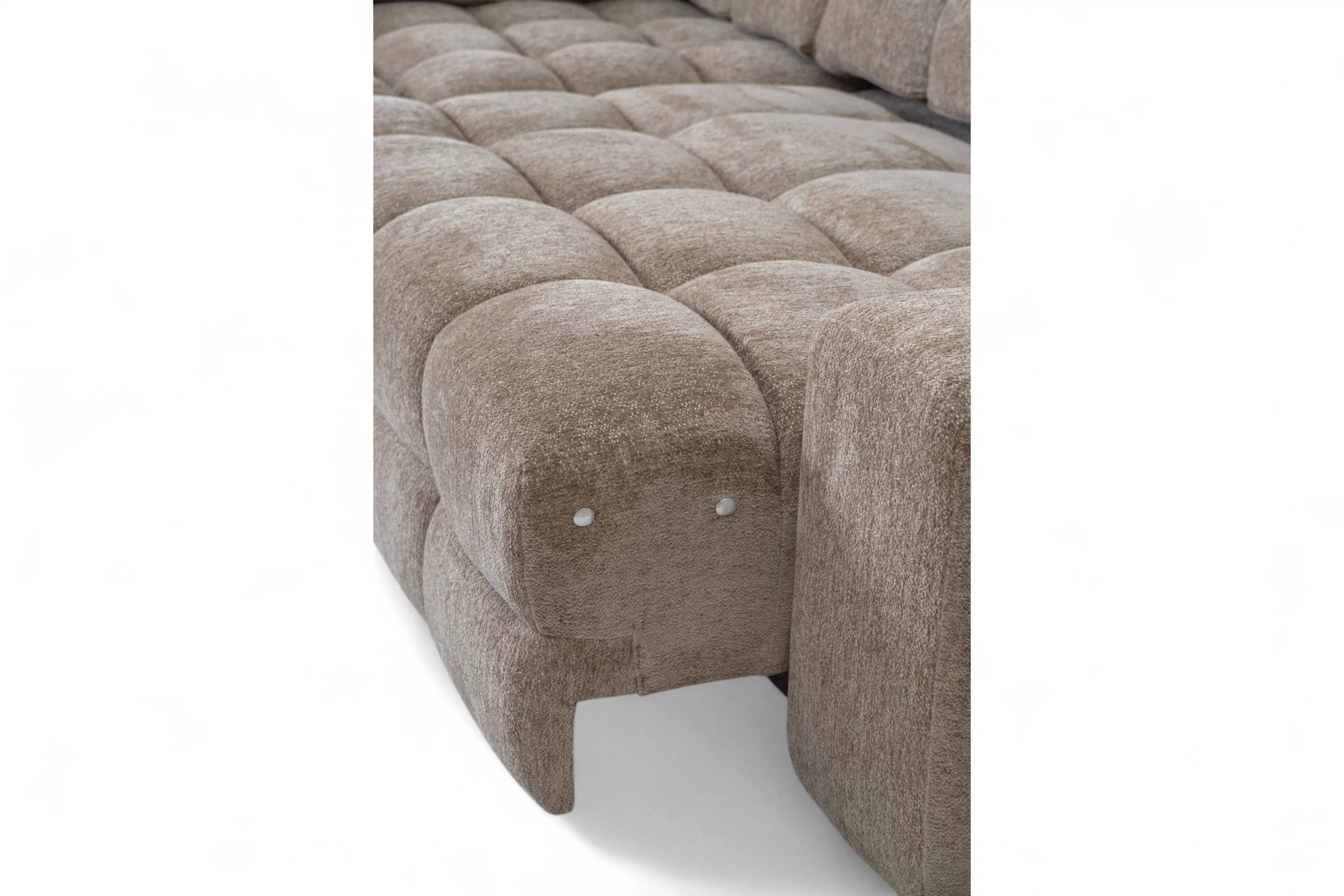 Rohová sedacia súprava Magnelio Prestige ľavá s elektrickým výsuvom sedáka - béžová látka Boucle Raven 34  Rohová sedacia súprava Magnelio Prestige L s elektricky výsuvným sedákem Ľavá strana - Béžová boucle Raven 34 