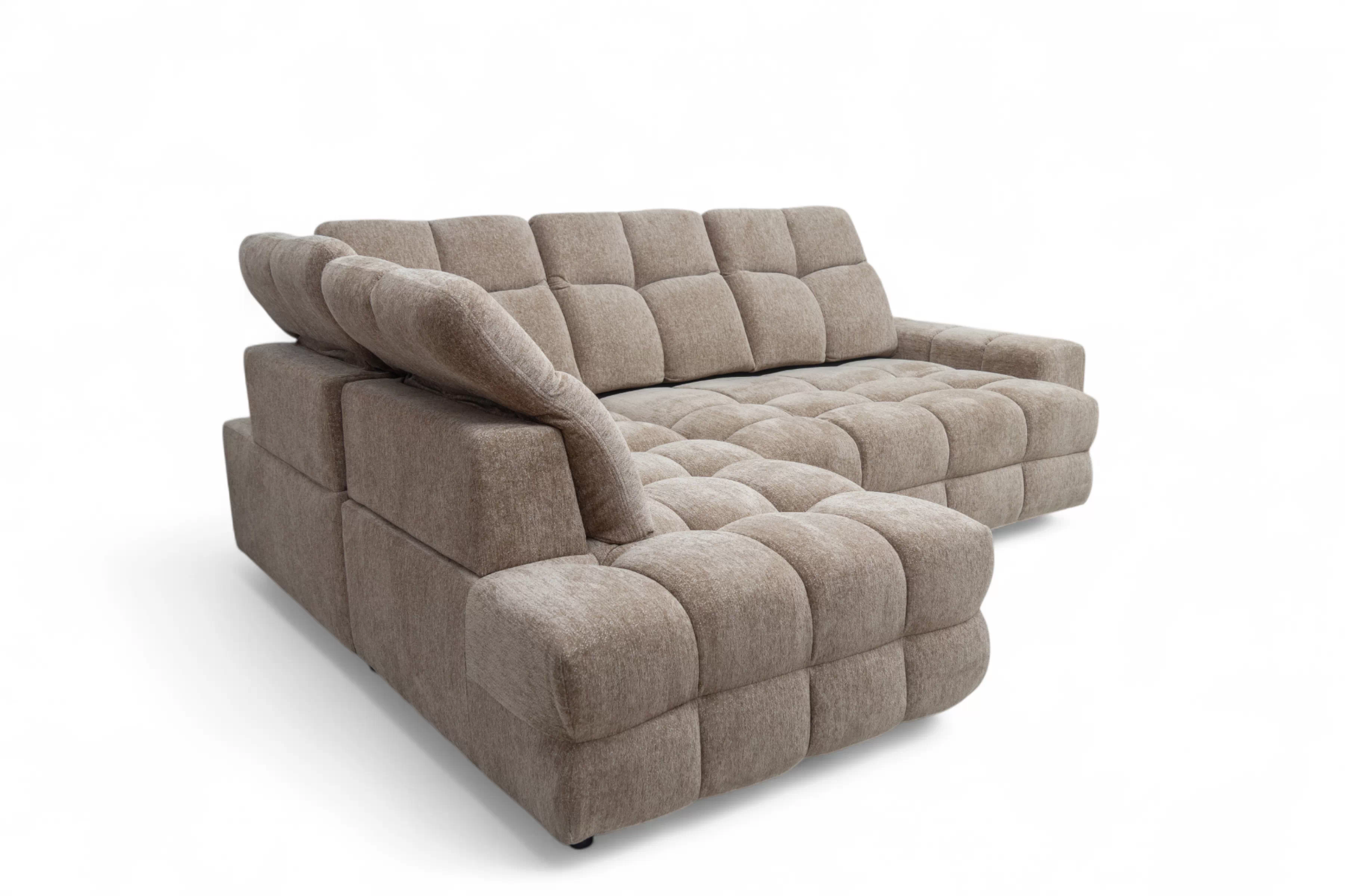 Rohová sedacia súprava Magnelio Prestige ľavá s elektrickým výsuvom sedáka - béžová látka Boucle Raven 34  Rohová sedacia súprava Magnelio Prestige L s elektricky výsuvným sedákem Ľavá strana - Béžová boucle Raven 34 