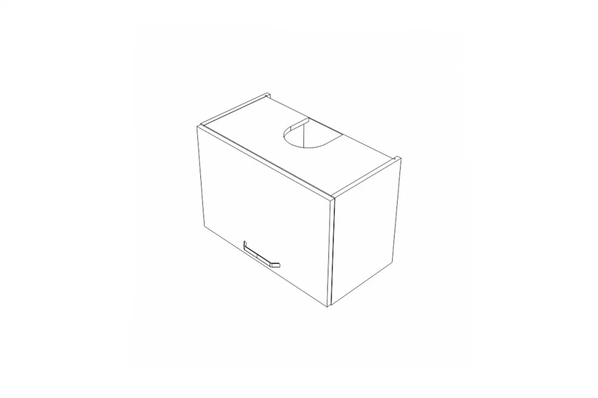 KAMMONO M4 WO60/51P1 - Skříňka závěsná z okapem KAMMONO M4 WO60/51P1 - Skříňka závěsná z okapem - szkic 