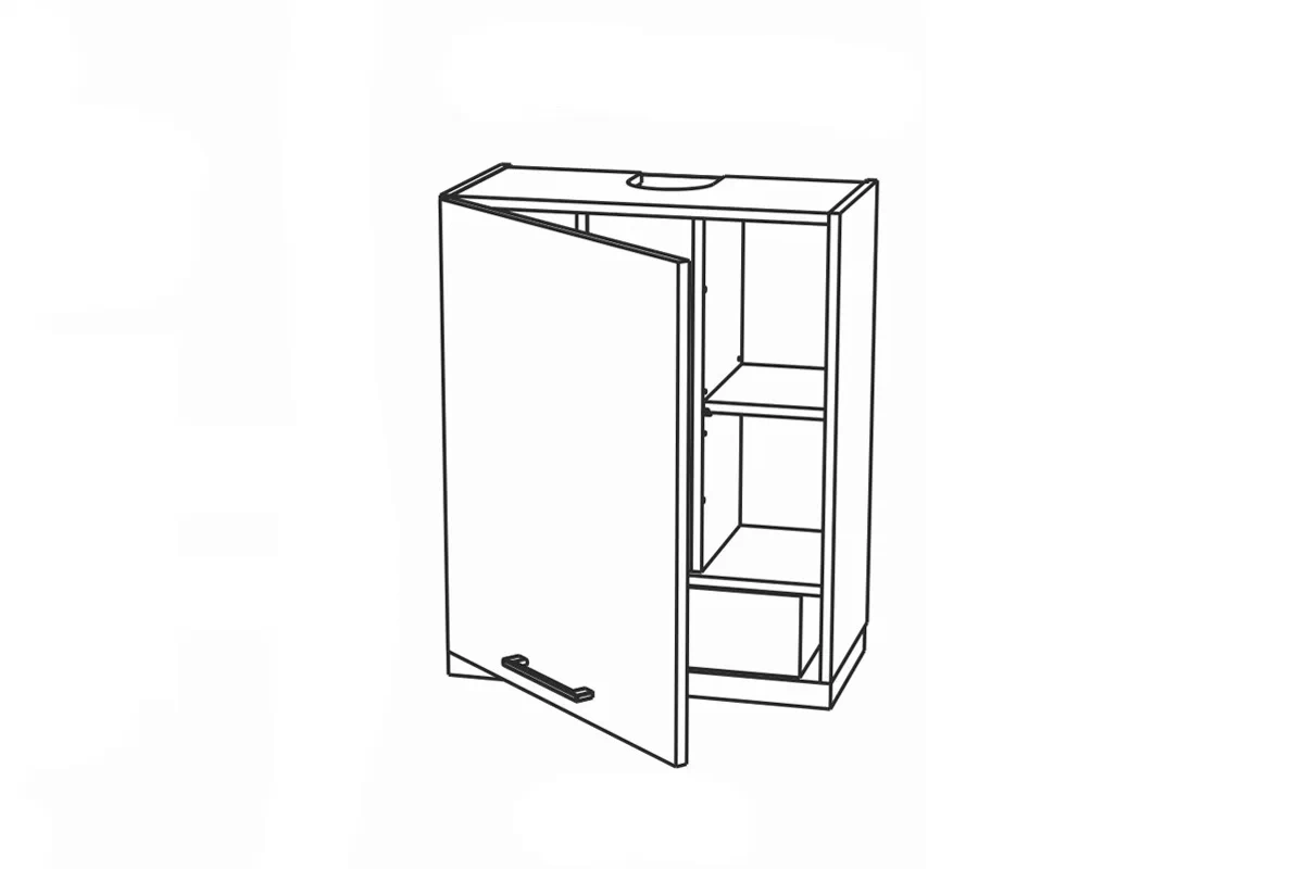 KAMMONO M4 WP3C60.1/90 - Skříňka závěsná z okapem wiencowym KAMMONO M4 WP3C60.1/90 - Skříňka závěsná z okapem wiencowym - szkic 