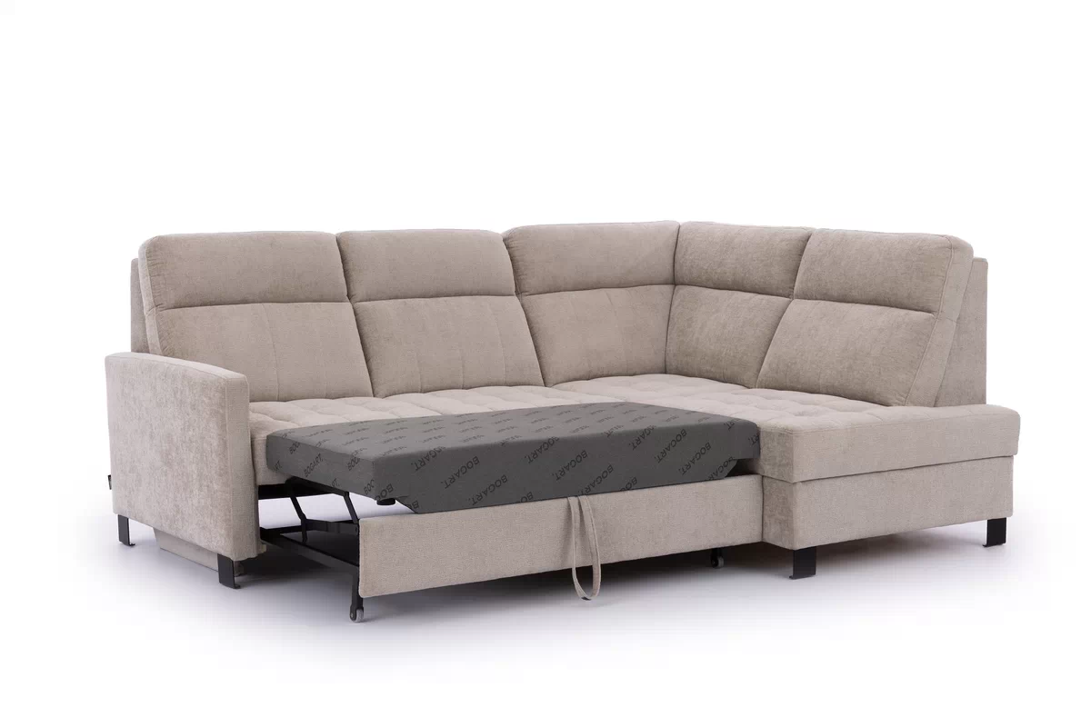 Rohová pohovka Gespano L pravostranná s úzkou područkou - krémová tkanina Sand 03 Rohová sedací souprava Gespano L pravá z waskim bokiem - Sand 03