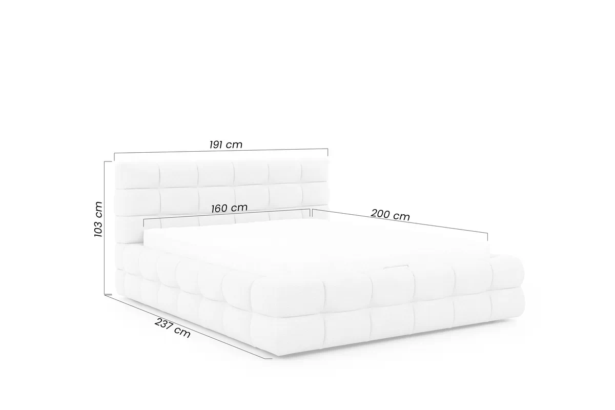 Manželská postel Magnelio Prestige 160x200 s úložným prostorem - béžová bouclé Catch Me 02 Postel pro ložnice Magnelio 160x200 s úložným prostorem- béžová boucla Catch Me 02