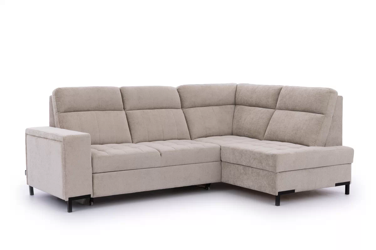 Rohová pohovka Gespano L pravostranná se širokým bokem - béžový šenil Perfect harmony 07 Rohová sedací souprava Gespano L pravá z szerokim bokiem - béžová šenil Perfect harmony 07