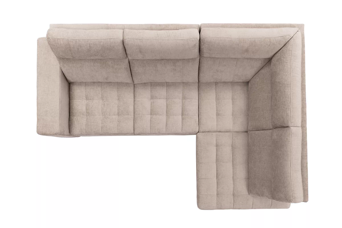 Rohová pohovka Gespano L pravostranná se širokým bokem - béžový šenil Perfect harmony 07 Rohová sedací souprava Gespano L pravá z szerokim bokiem - béžová šenil Perfect harmony 07