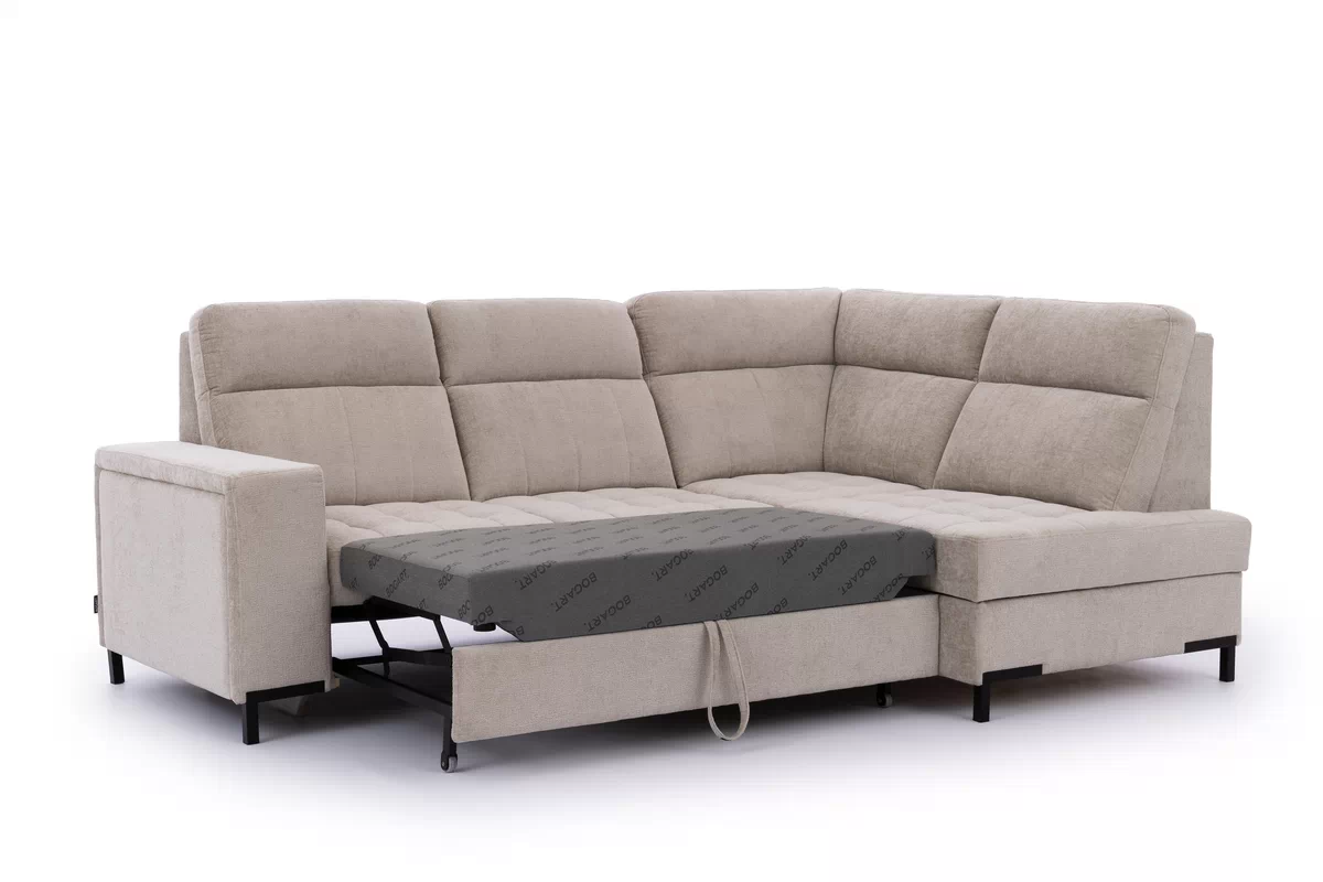 Rohová pohovka Gespano L pravostranná se širokým bokem - béžový šenil Perfect harmony 07 Rohová sedací souprava Gespano L pravá z szerokim bokiem - béžová šenil Perfect harmony 07