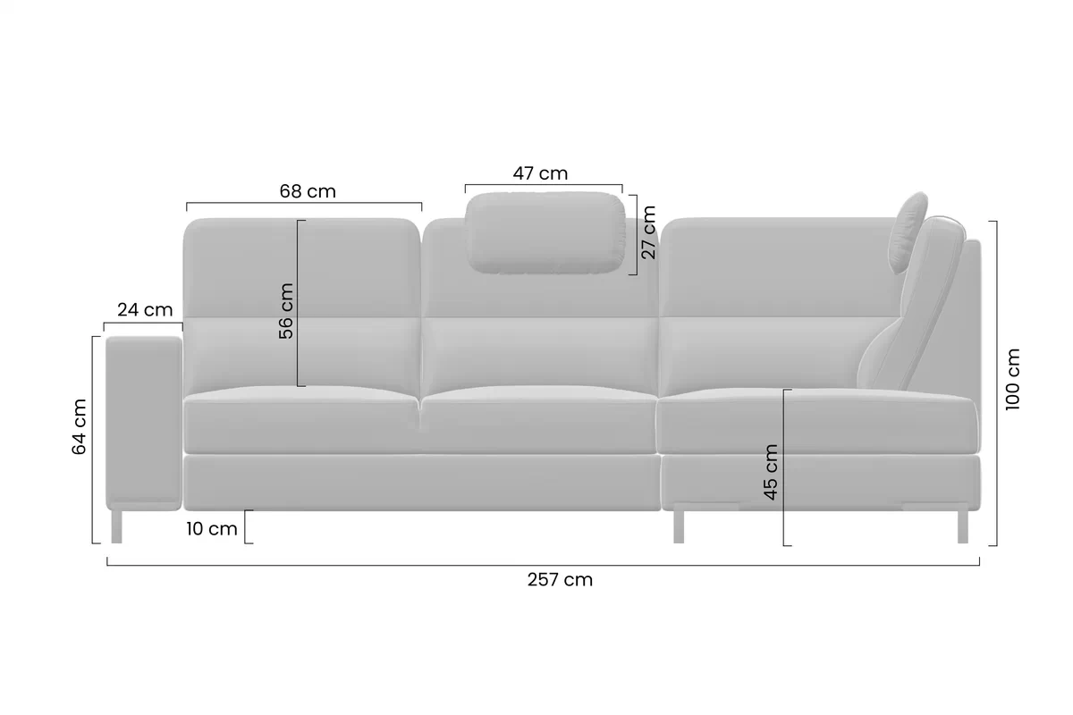 Rozkladacia rohová sedačka Gespano L ľavá - široký bok CU - béžová žinylka Perfect Harmony 07 Rohová sedacia súprava Gespano L Ľavá strana z szerokim bokiem - béžový šenil Perfect harmony 07