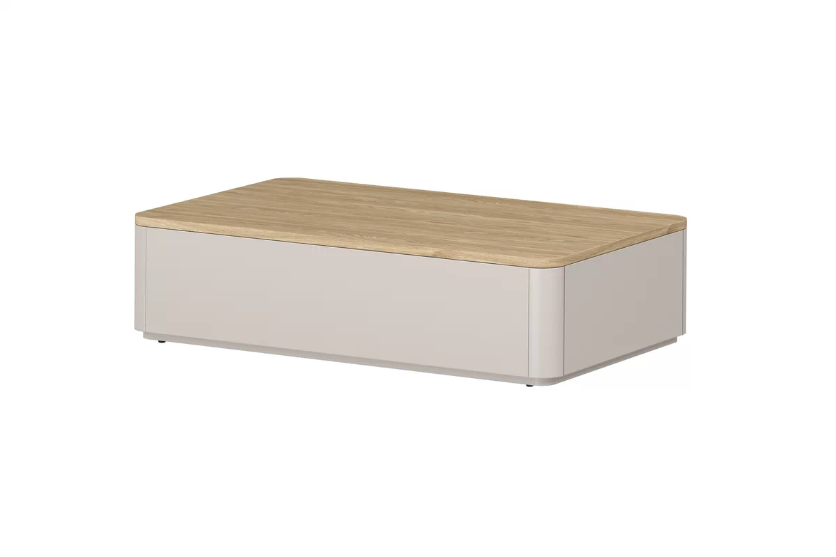 Stolík kawowy Elivo 100 cm so zásuvkami - kašmír / Dub olejowany - Limitovaná ponuka expozície Stolík kawowy Elivo 100 cm so zásuvkami - kašmír / Dub olejowany - Limitovaná ponuka expozície