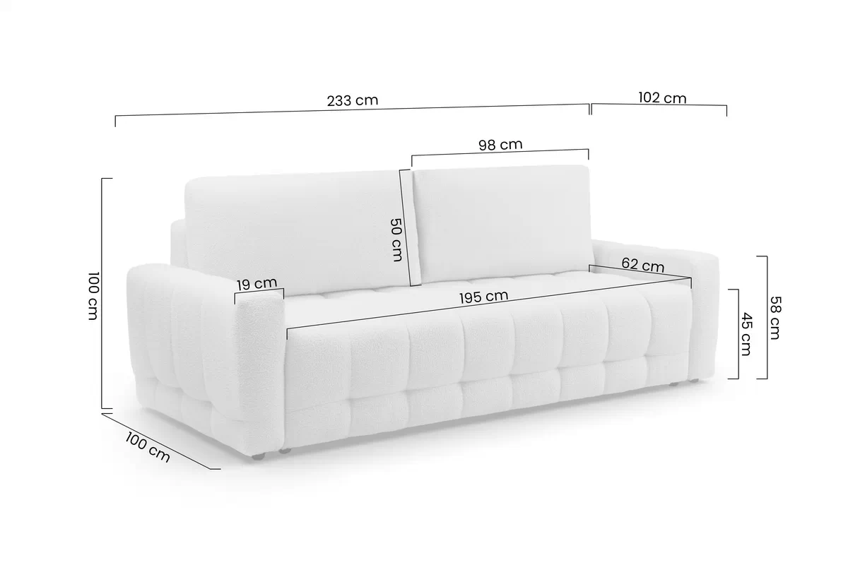 Pohovka Sorenio s funkciou spania - béžová tkanina Sand 03 Pohovka Sorenio s funkciou spánku - Béžová dzianina Sand 03