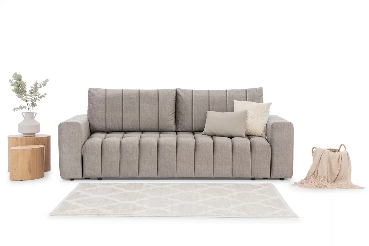 Rozkládací pohovka Basco - šedá tkanina Loft 18 Silver Pohovka rozkládací Basco
