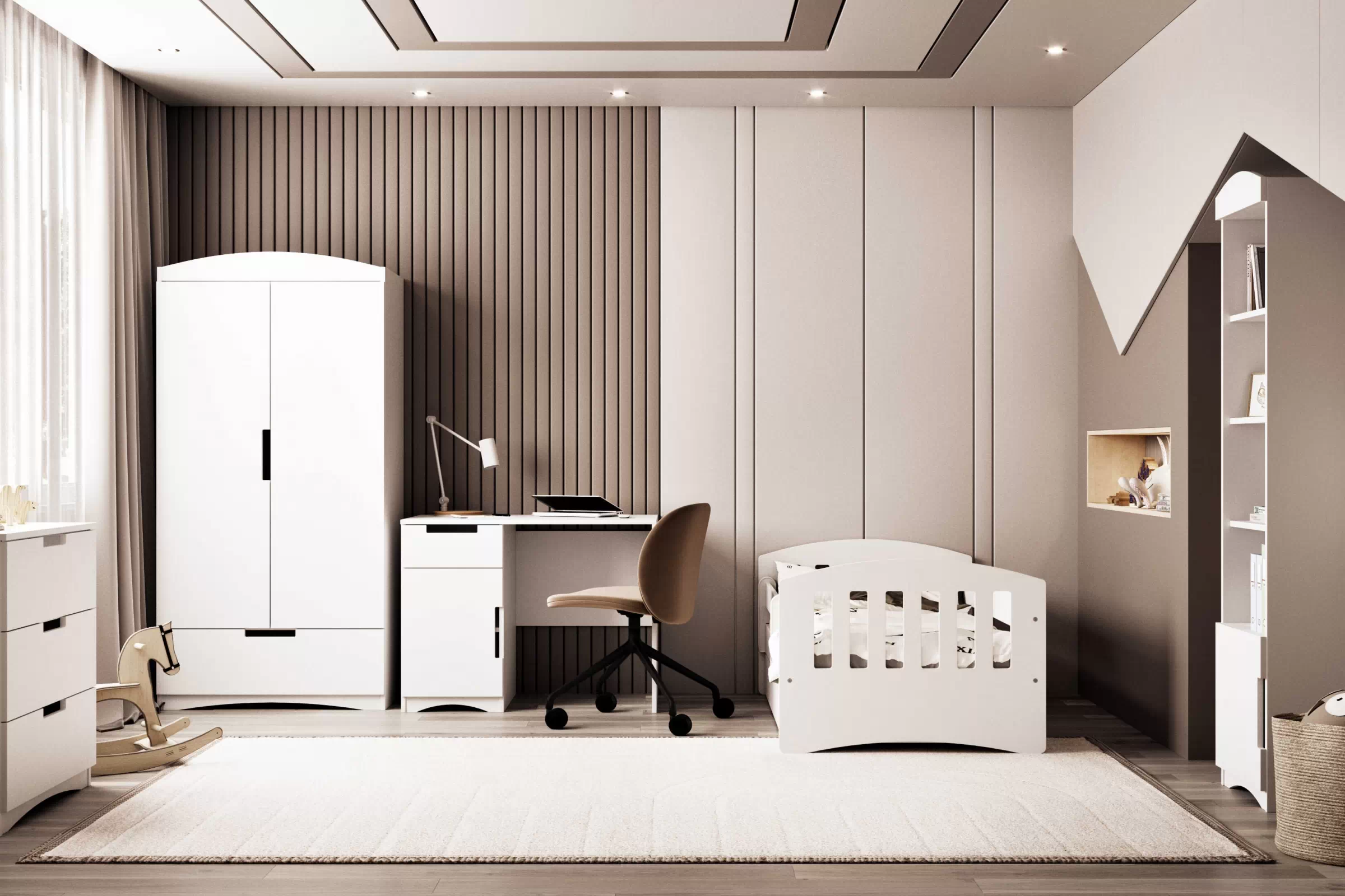 Detský písací stôl Guli 100 cm so zásuvkou - biela Písací stôl dzieciece Guli 100 cm z szuflada - Biely