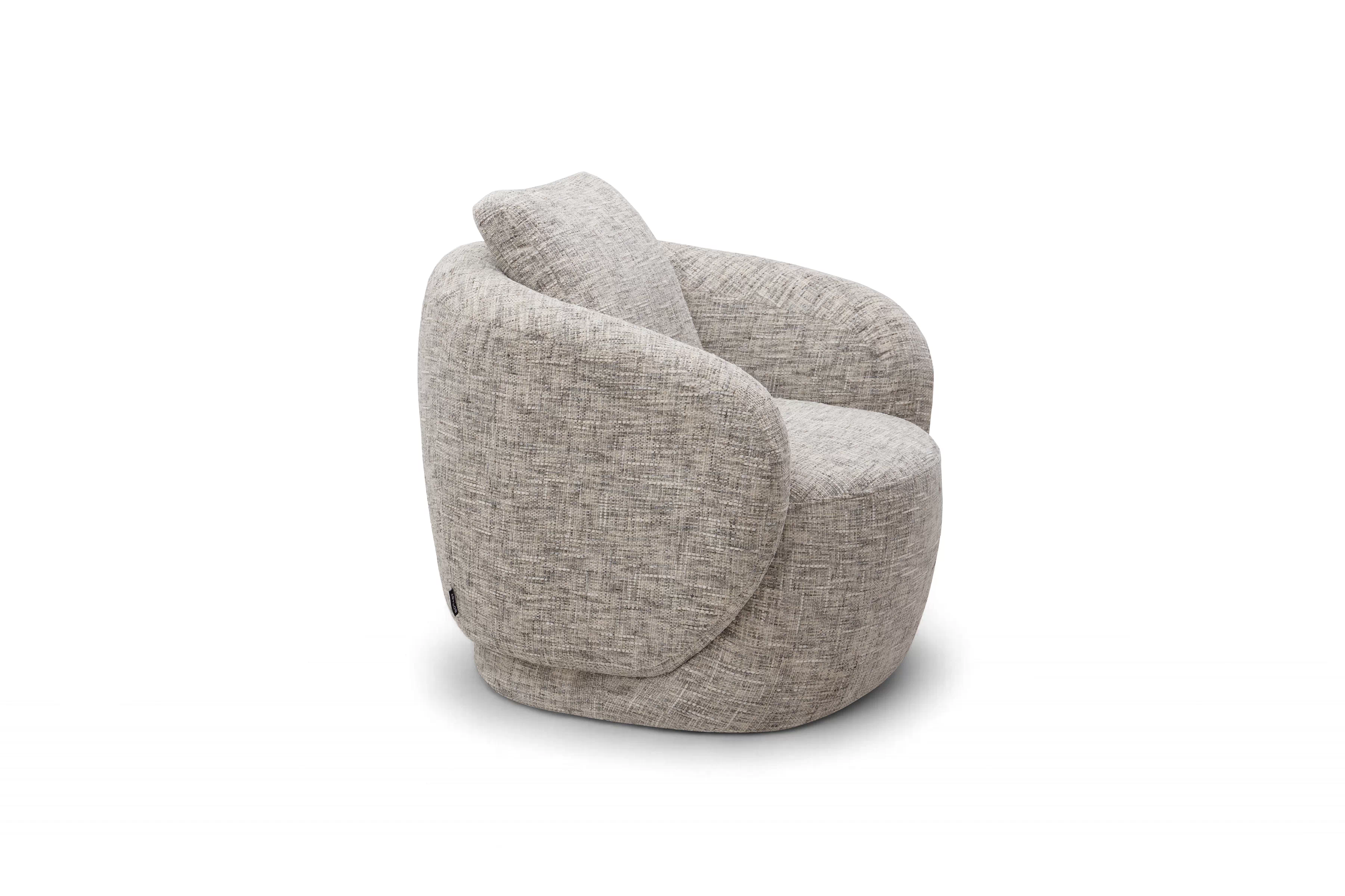 Křeslo Finezal otočné - šedá tkanina Tracy 211-12 Křeslo Finezal obrotowy - šedá plecionka Tracy 211-12