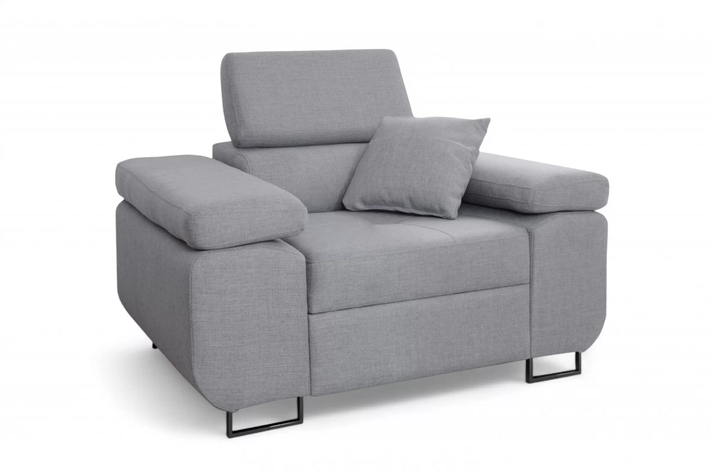 Kreslo Annabelle s nastaviteľnou opierkou hlavy - čierne nožičky Kreslo odpočinkové Annabelle z regulowanym zaglowkiem / nožičky čierny