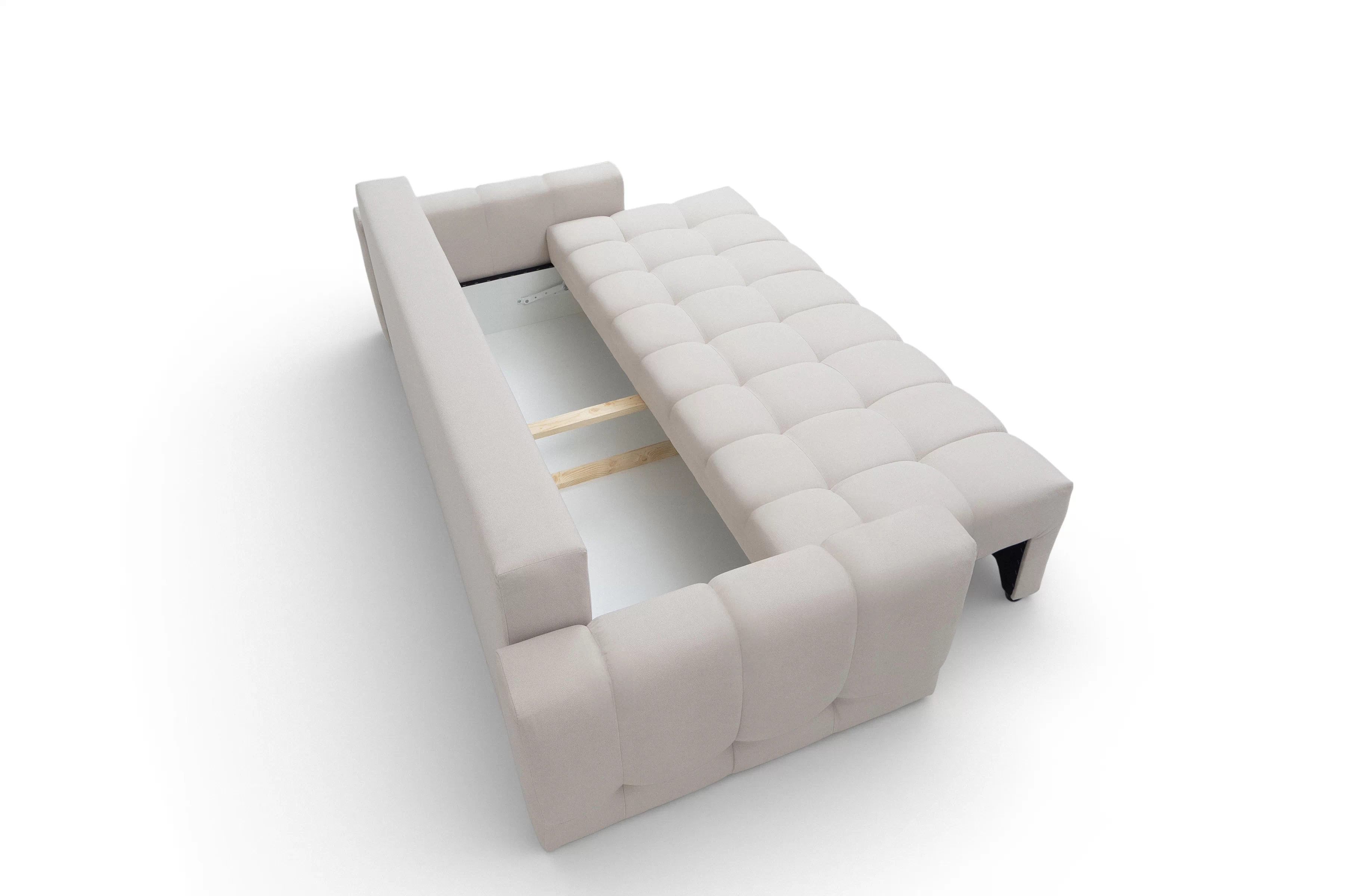 Pohovka Sorenio s funkciou spania - béžová tkanina Sand 03 Pohovka Sorenio s funkciou spánku - Béžová dzianina Sand 03