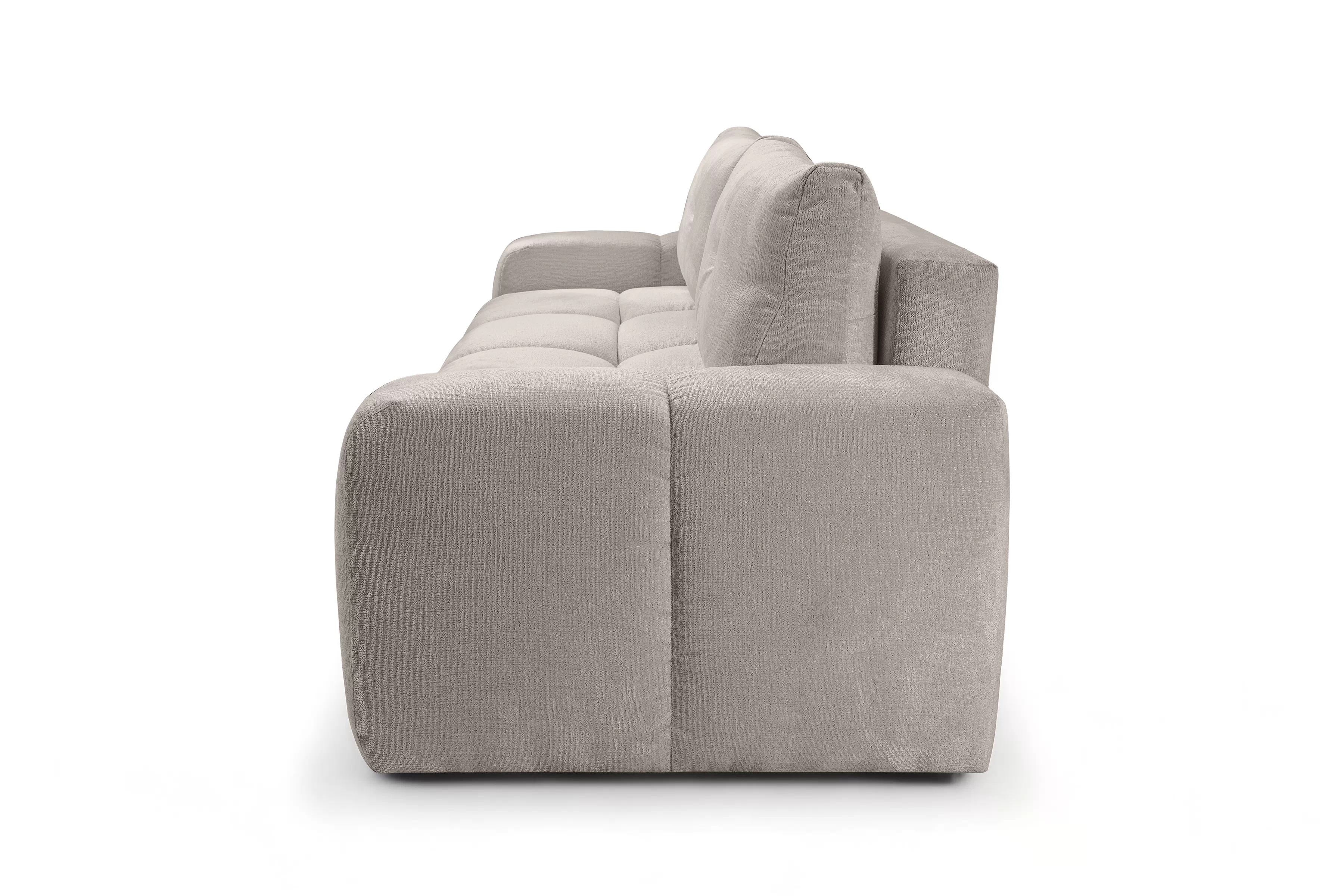 Rozkladacia pohovka Vebra - béžová žinylka Perfect Harmony 04 Pohovka Vebra s funkciou spania a úložným priestorom na posciel - béžový šenil Perfect Harmony 04