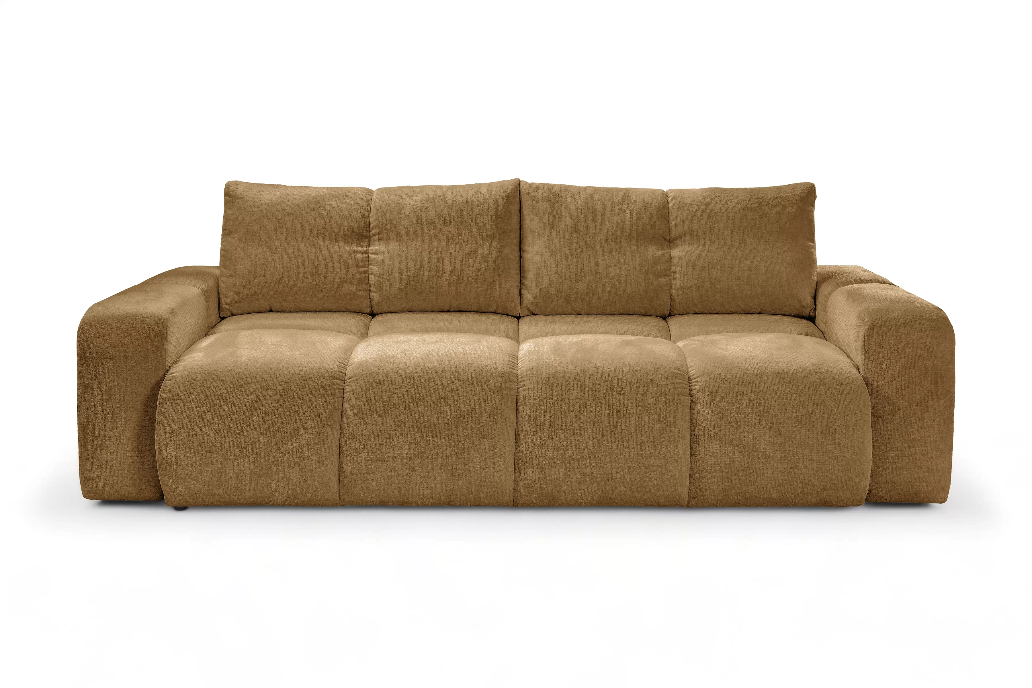 Rozkládací pohovka Vebra s úložným prostorem - hořčicový šenil Perfect Harmony 56 Gauč Vebra s funkcí spaní a úložným prostorem na posciel - hořčice šenil Perfect Harmony 56