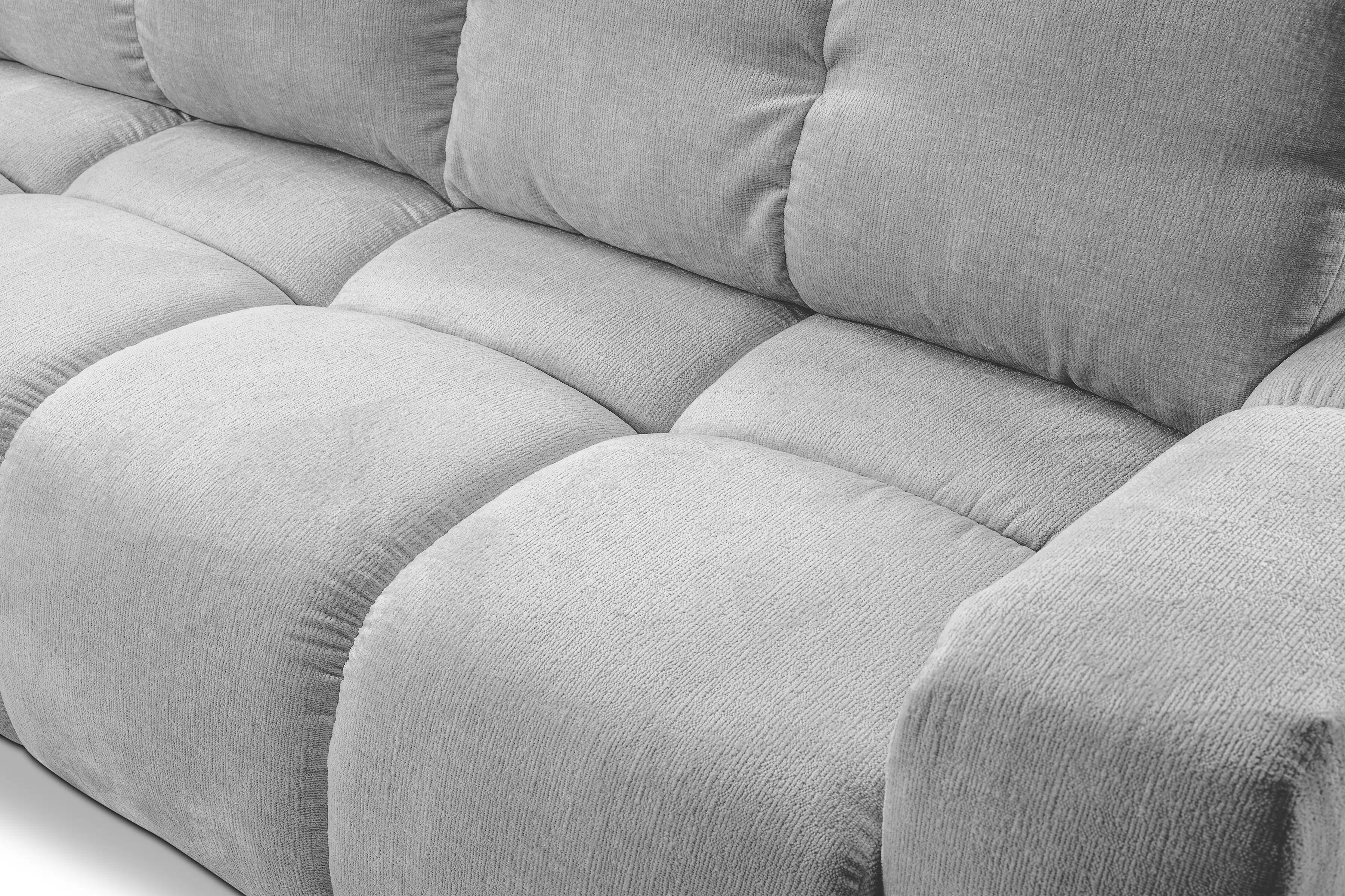 Rozkladacia pohovka Vebra - šedá žinylka Perfect Harmony 82 Pohovka Vebra s funkciou spania a úložným priestorom na posciel - šedý šenil Perfect Harmony 82