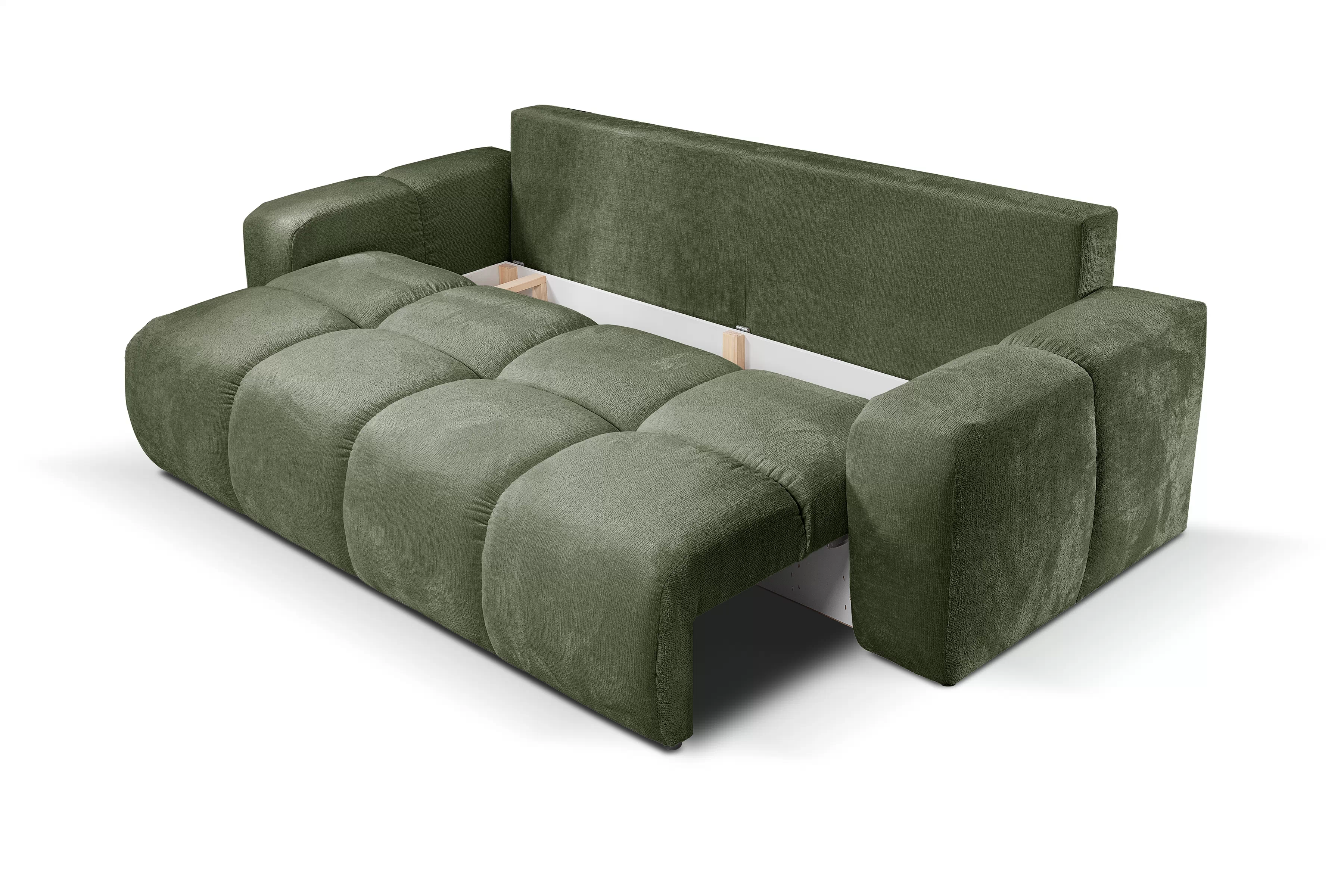 Rozkládací pohovka Vebra s úložným prostorem - zelený šenil Perfect Harmony 39 Gauč Vebra s funkcí spaní a úložným prostorem na posciel - Zelený šenil Perfect Harmony 39