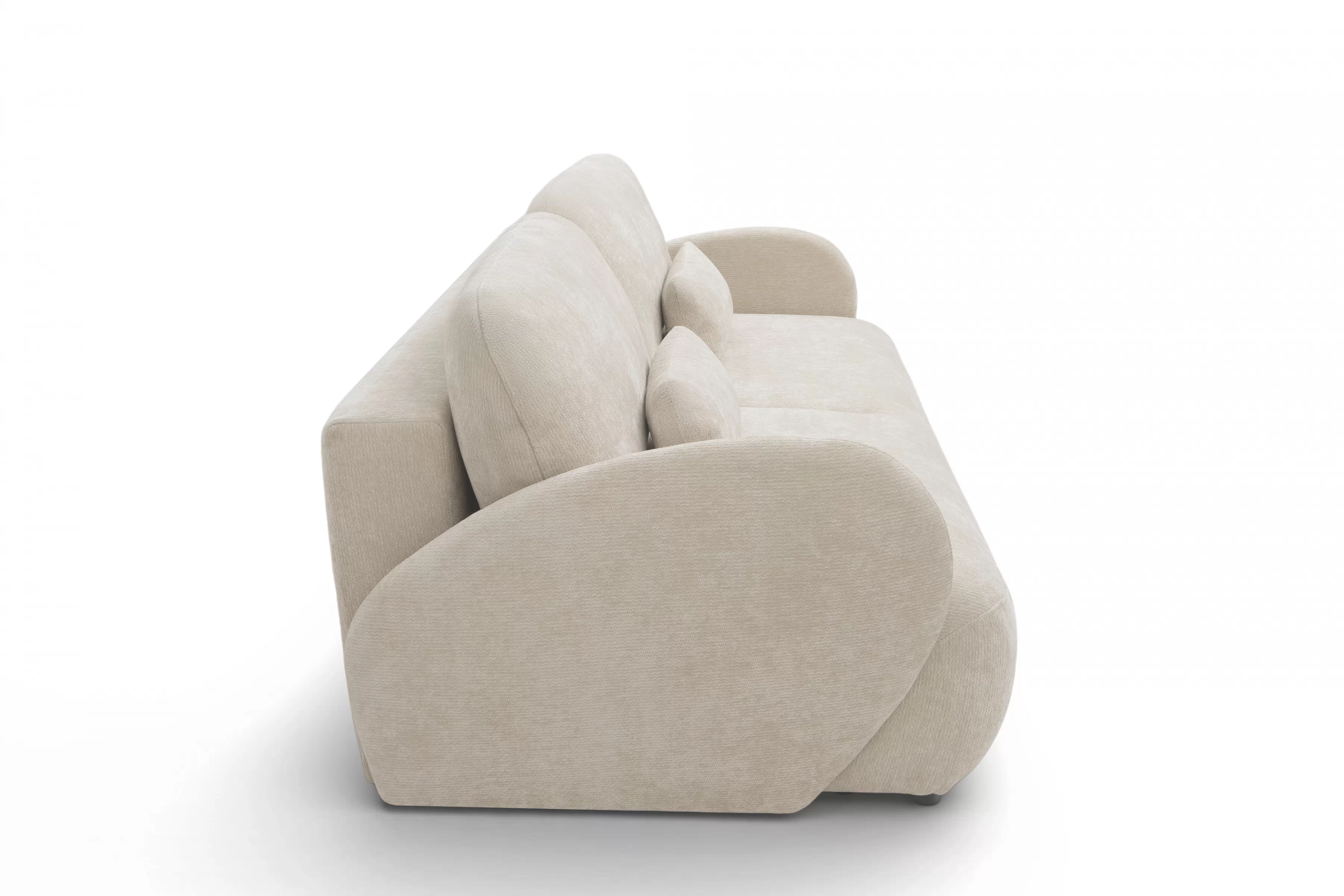 Pohovka s funkciou spania Dinel - béžový šenil Vibe 06 Pohovka s funkciou spánku Dinel - béžový šenil Vibe 06