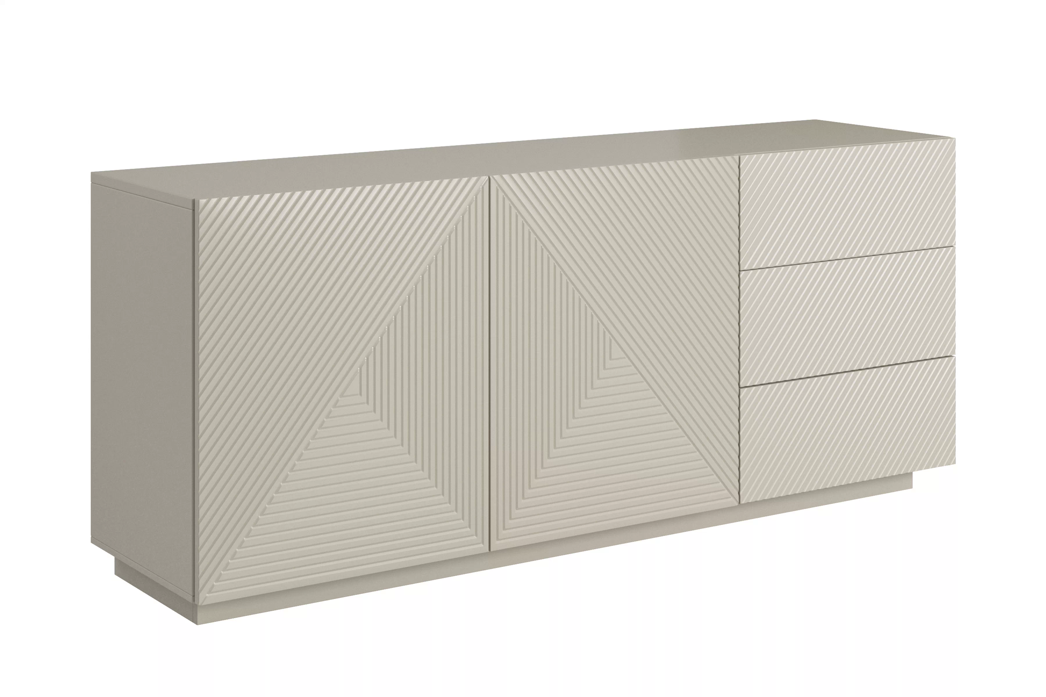 Dvojdverová komoda Asha 167 cm so zásuvkami - kasmír Komoda Asha 167 cm dvojdverová so zásuvkami - kašmír