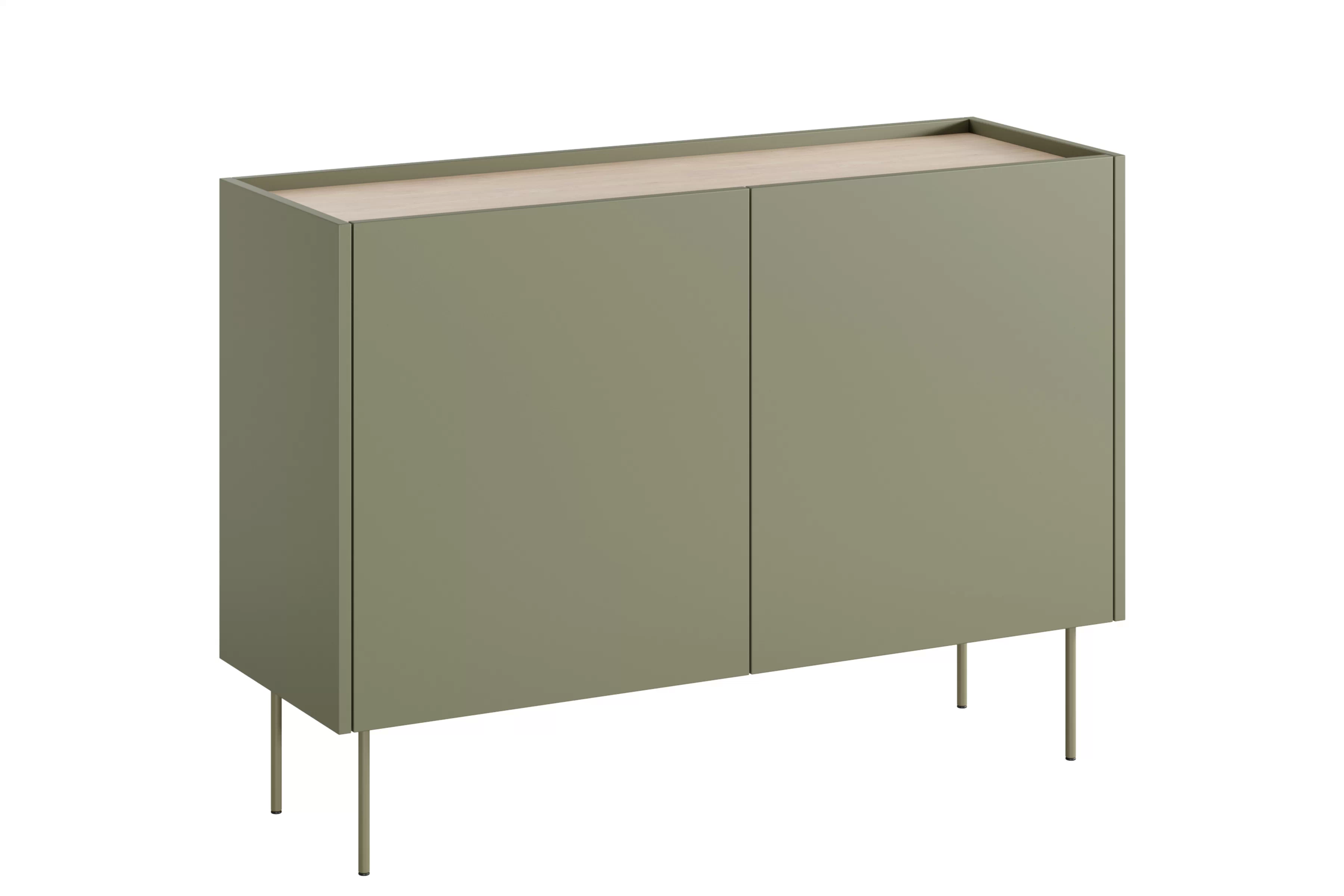 Dvojdverová komoda Desin 120 cm - olivová / dub Nagano Komoda Desin 120 cm dvojdverová - Oliva / Dub nagano