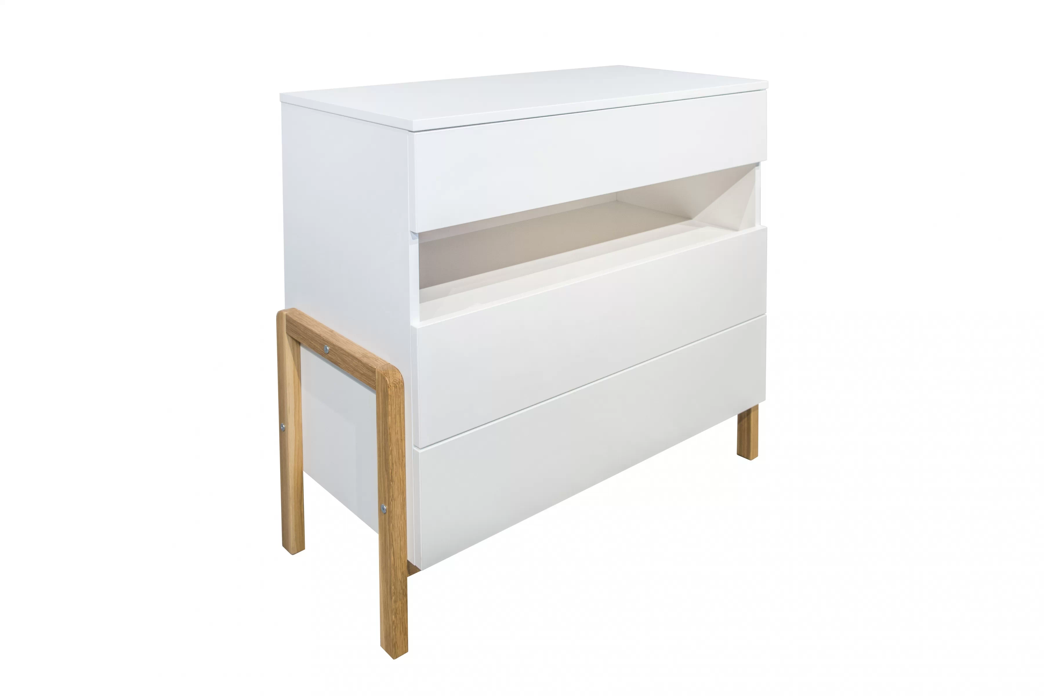 Dětská komoda Silia 94 cm se zásuvkami - alpská bílá / dub Komoda dziecieca Silia 94 cm se zásuvkami - bílá alpská / dub