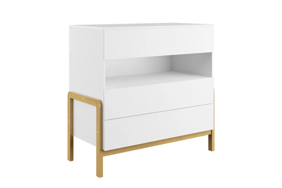 Dětská komoda Silia 94 cm se zásuvkami - alpská bílá / dub Komoda dziecieca Silia 94 cm se zásuvkami - bílá alpská / dub