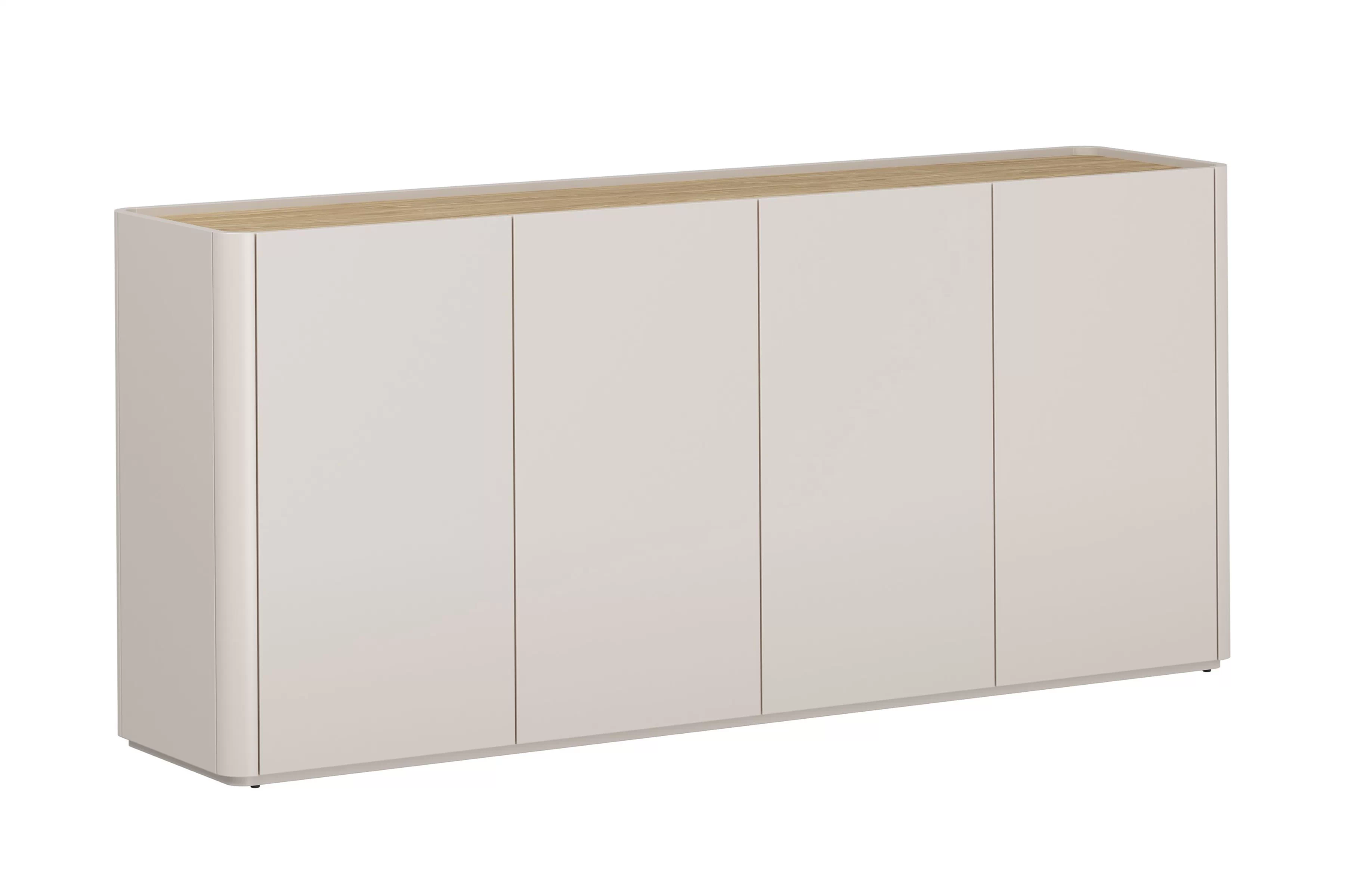 Komoda Elivo 200 cm čtyřdveřová - kašmír / olejovaný dub Komoda Elivo 200 cm čtyřdveřová - kašmír / dub olejowany