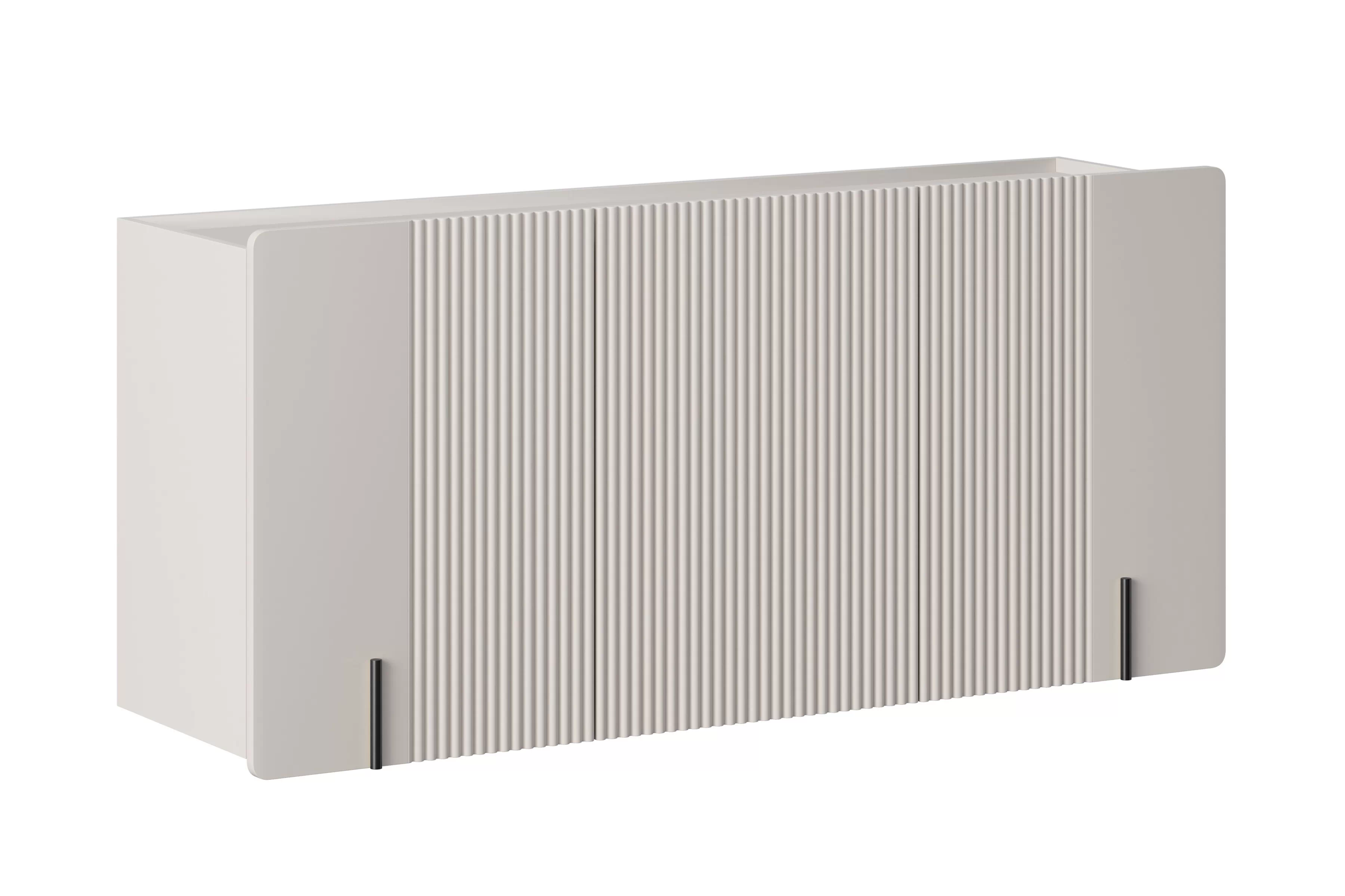 Závěsná komoda Malmi 150 cm třídveřová - kašmír / černá Komoda Malmi 150 cm třídveřová závěsná - kašmír / černá