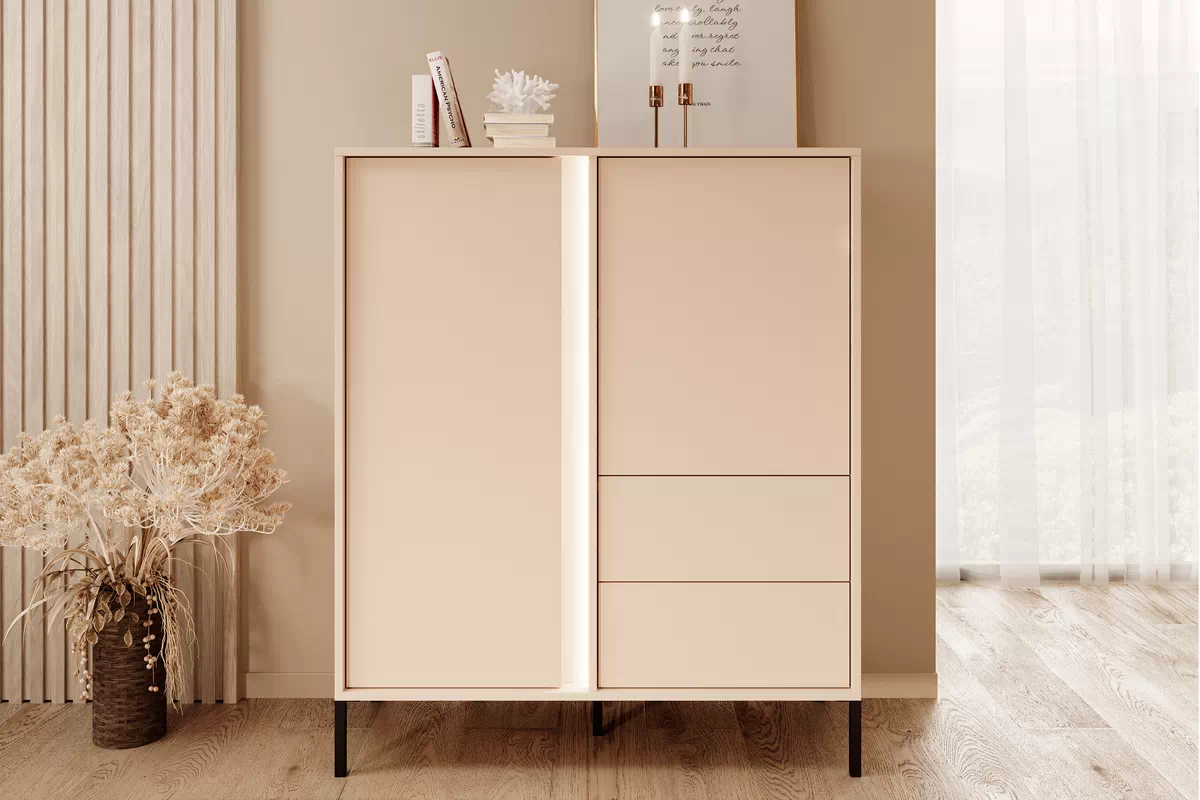 Vysoká komoda Nifan 103 cm - béžová Komoda Nifan vysoká 103 cm - Béžová