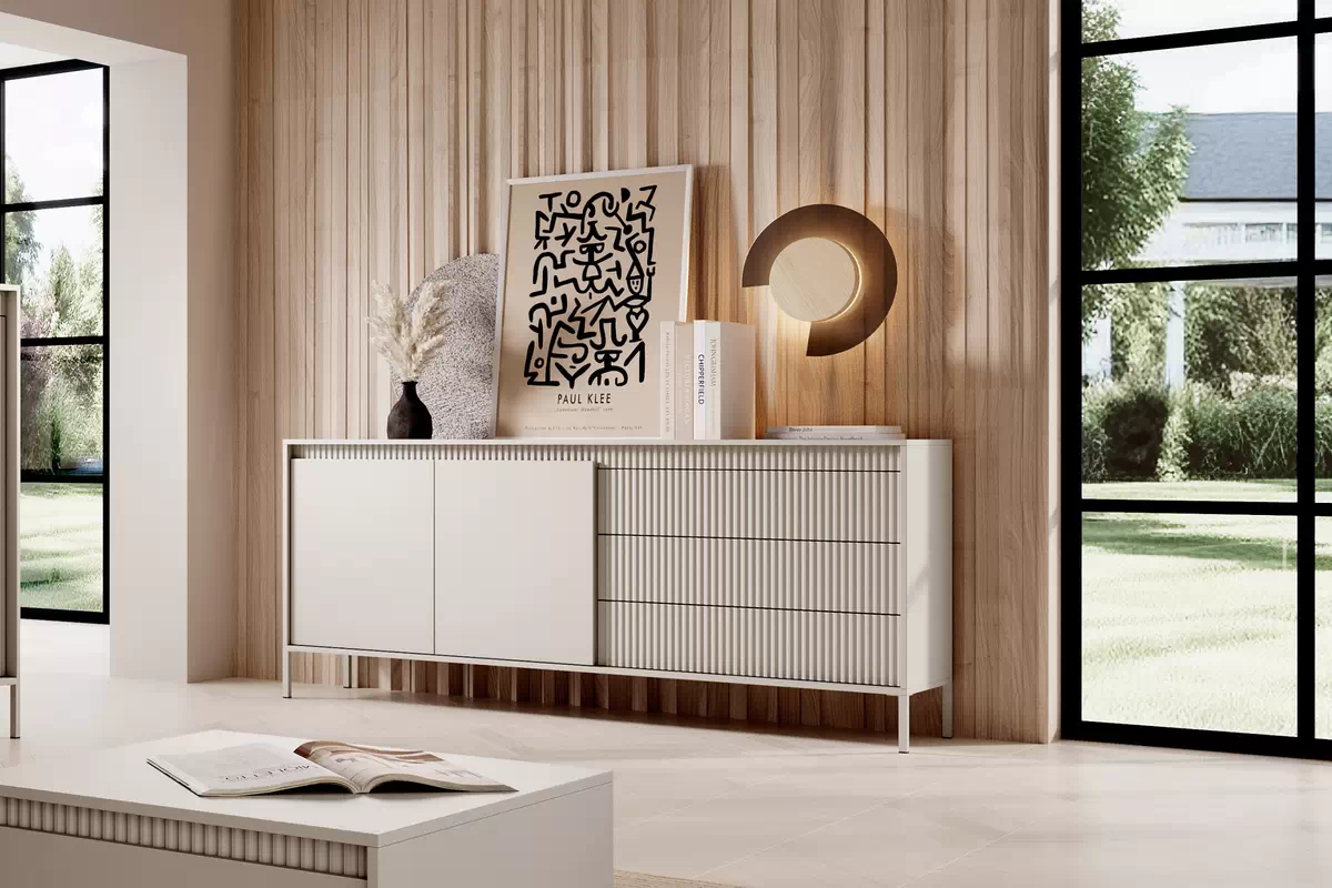 Komoda Sanos 187 cm - béžová Komoda Sanos s zásuvkami 187 cm - Béžová